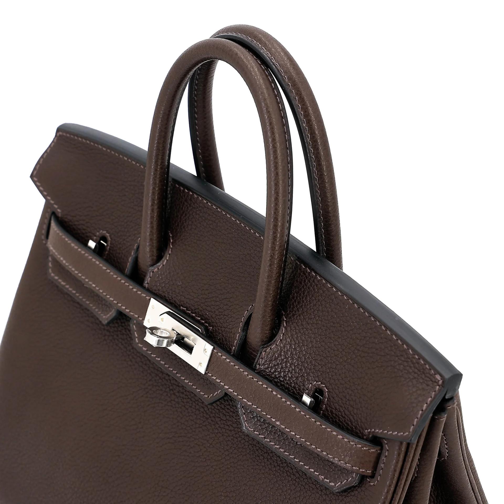 Brand New ( Rank N ) HERMÈS Birkin 25 Ebene (46) Barenia Palladium hardware G (2026) - 3