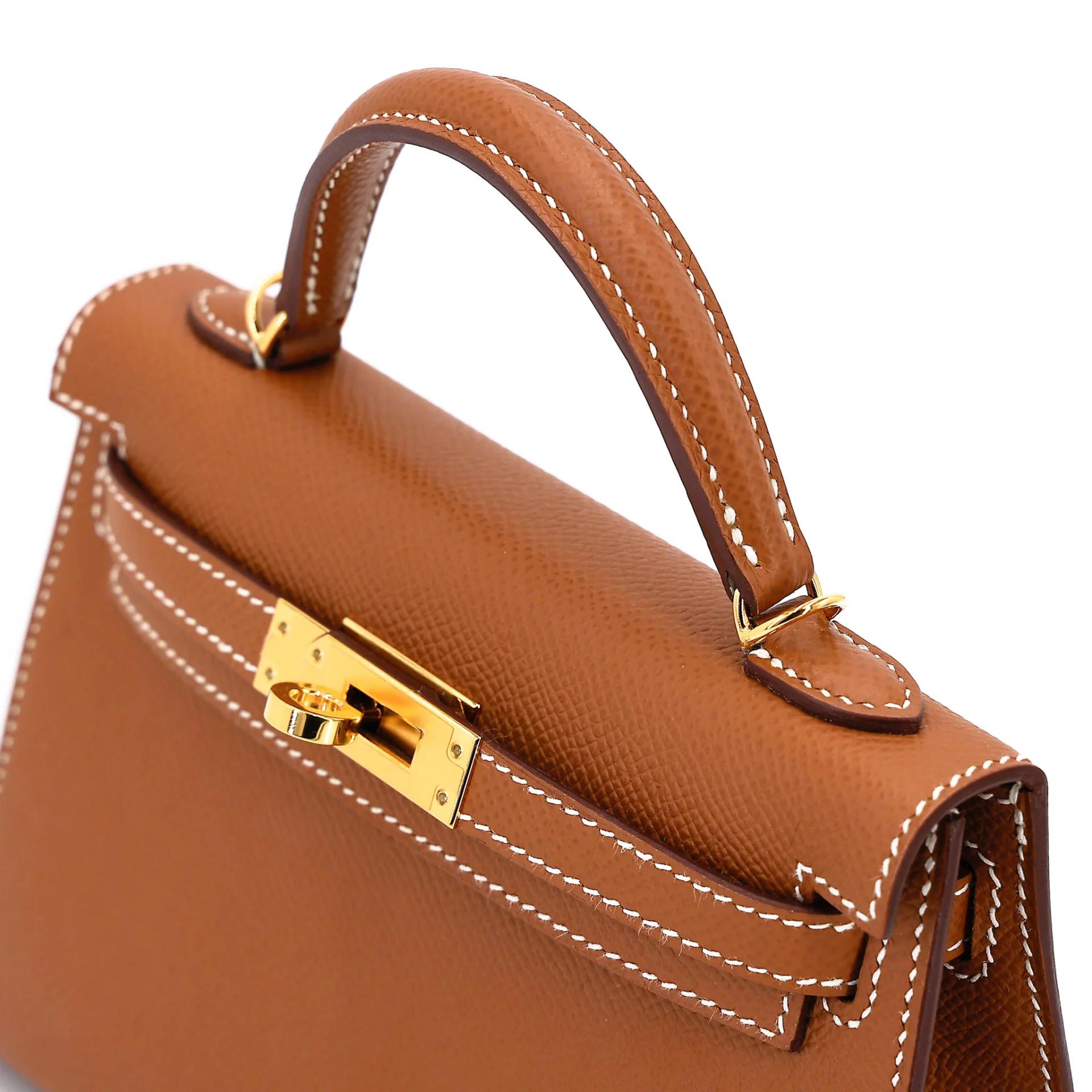 SA超美品 HERMÈS 愛馬仕 Mini Kelly 二代 37 金棕色 Gold Epsom牛皮 金扣 U刻 2022年 - 3