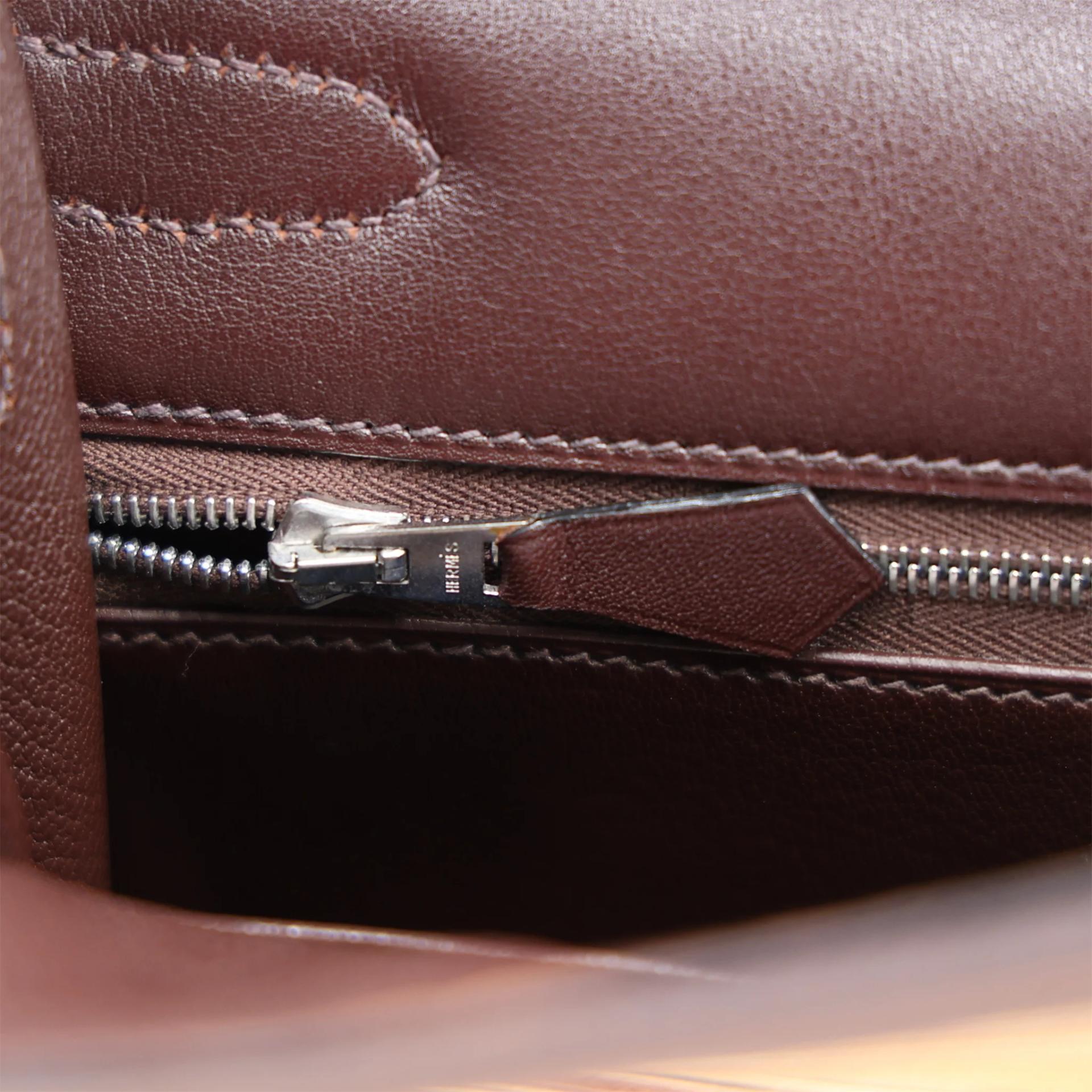 Very Good ( Rank A) HERMÈS Limited Edition Kelly 32 Marron Glace Box-calf Vibrato Palladium hardware Square C (1999) - 18