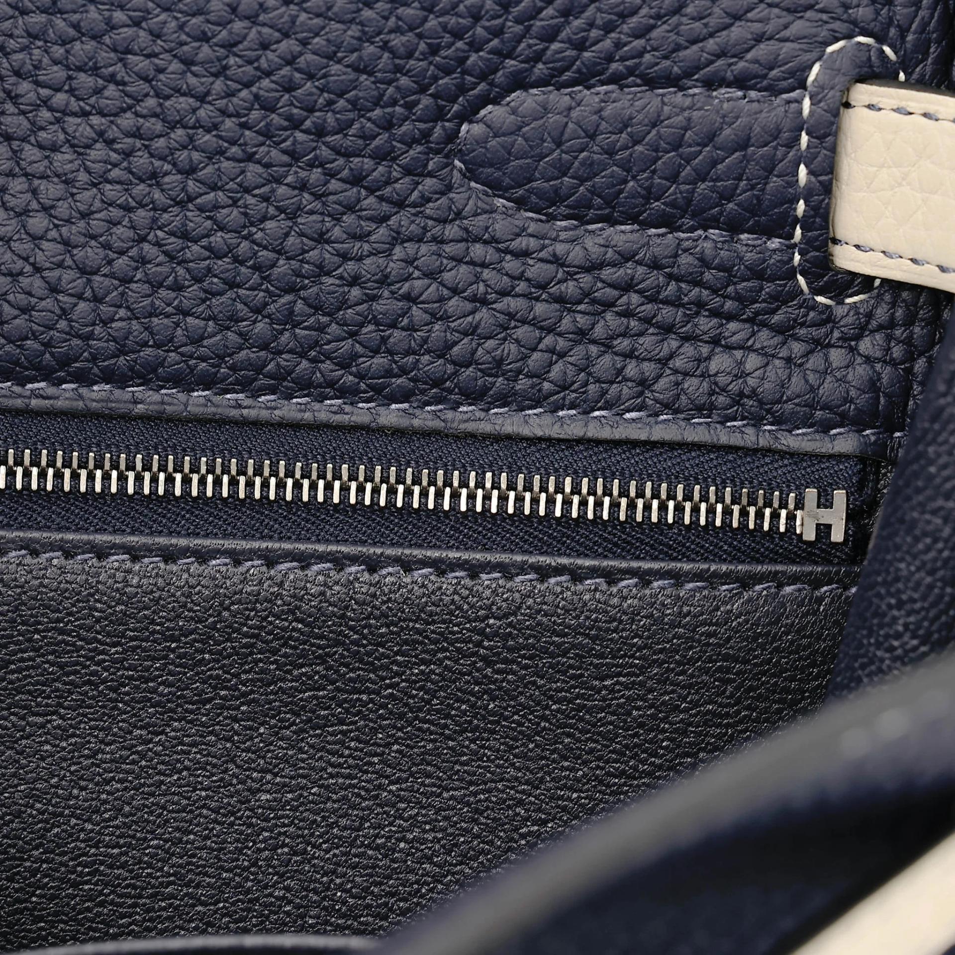 SA超美品 HERMÈS 愛馬仕 Kelly 35 HSS 10 奶昔白 Craie 78 深海藍 Blue Marine Togo小牛皮 拉絲銀扣 Y刻 2020年 - 17
