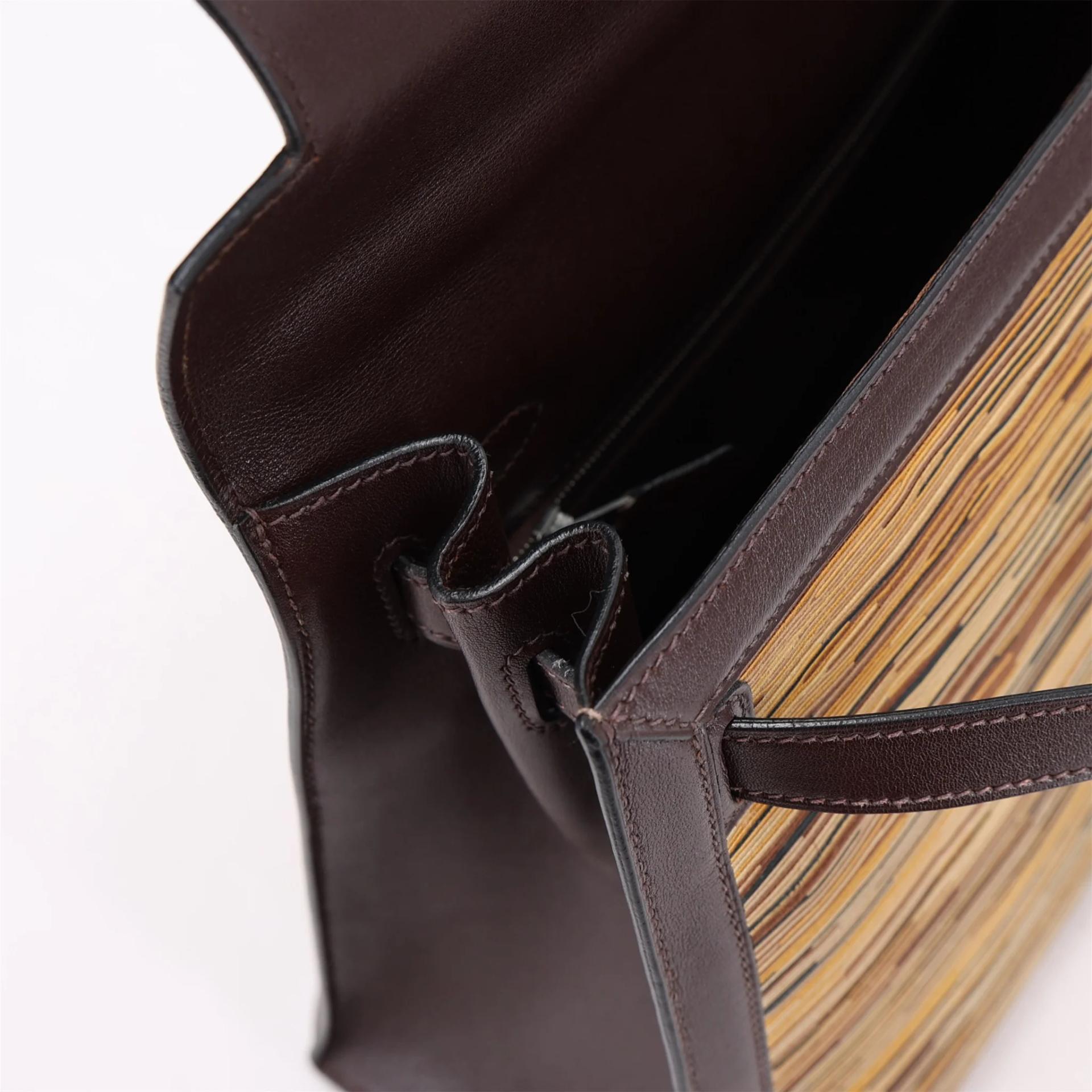 Very Good ( Rank A) HERMÈS Limited Edition Kelly 32 Marron Glace Box-calf Vibrato Palladium hardware Square C (1999) - 15