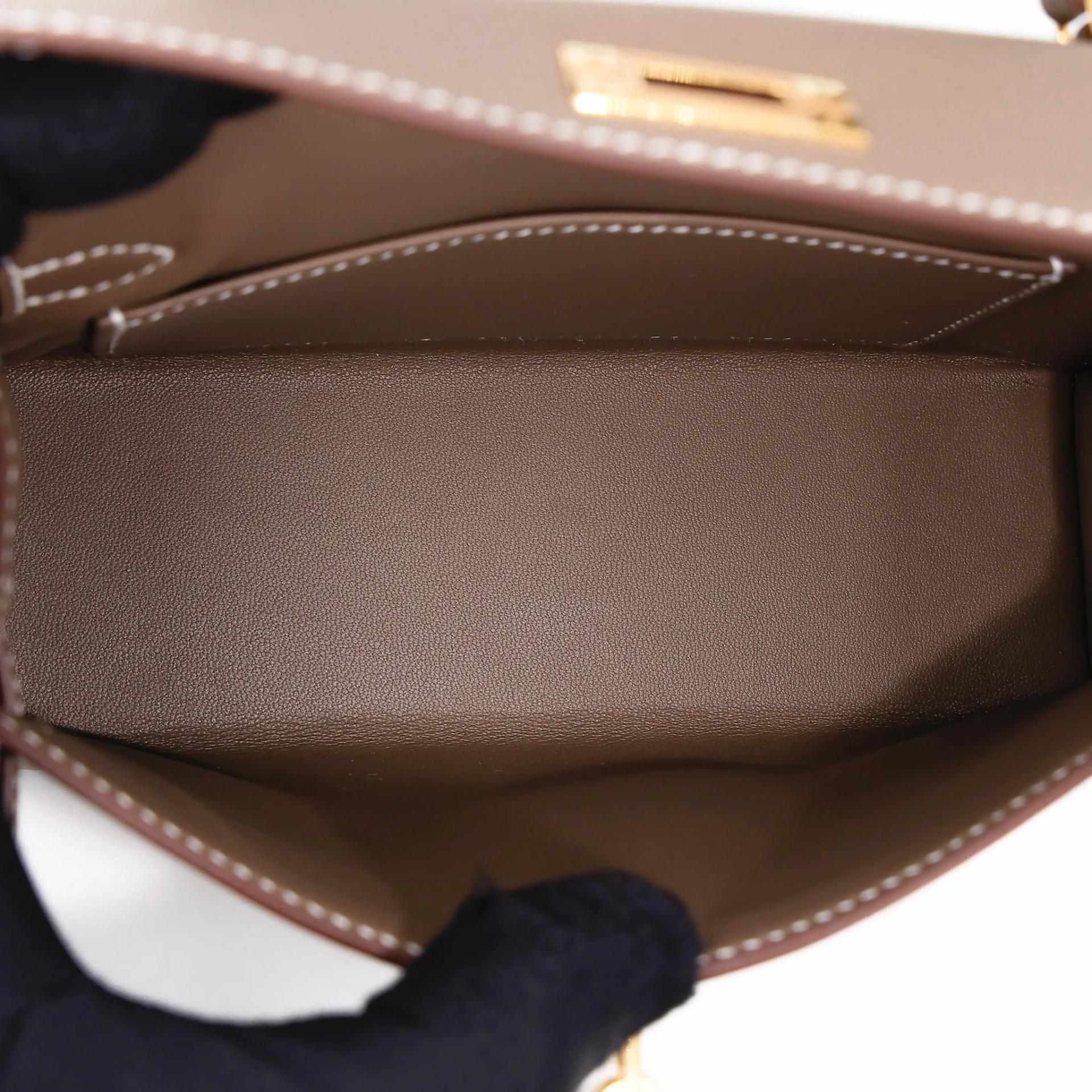 全新 HERMÈS 愛馬仕 Mini Kelly 二代 18 大象灰 Etoupe Epsom牛皮 金扣 G刻 2026年 - 16