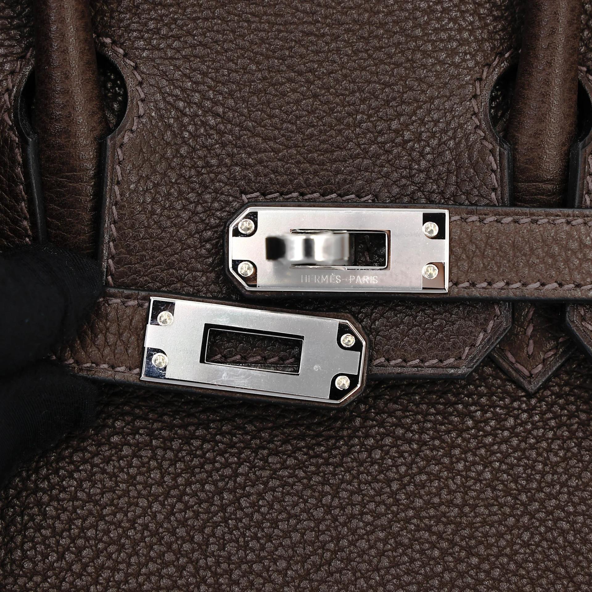 Brand New ( Rank N ) HERMÈS Birkin 25 Ebene (46) Barenia Palladium hardware G (2026) - 8