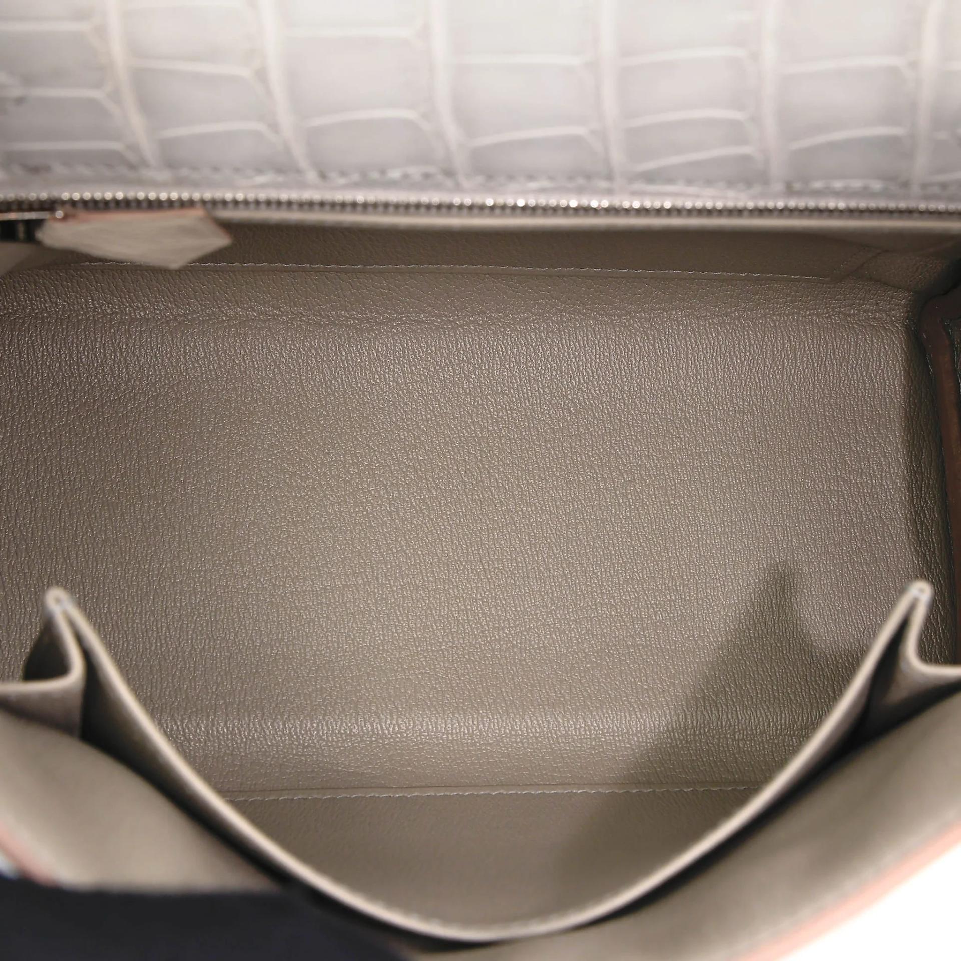 Brand New ( Rank N ) HERMÈS Limited Edition Kelly 25 Gris Perle (80) Matte Alligator Palladium hardware K (2025) - 20