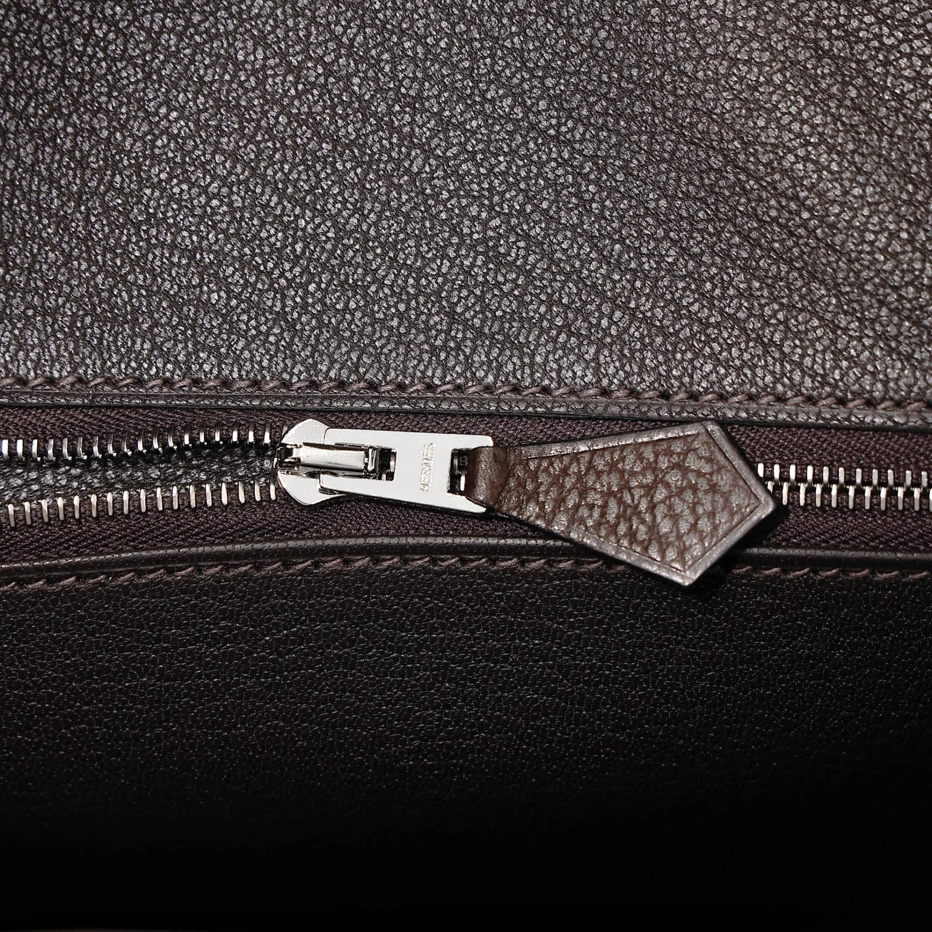 Brand New ( Rank N ) HERMÈS Birkin 25 Ebene (46) Barenia Palladium hardware G (2026) - 11
