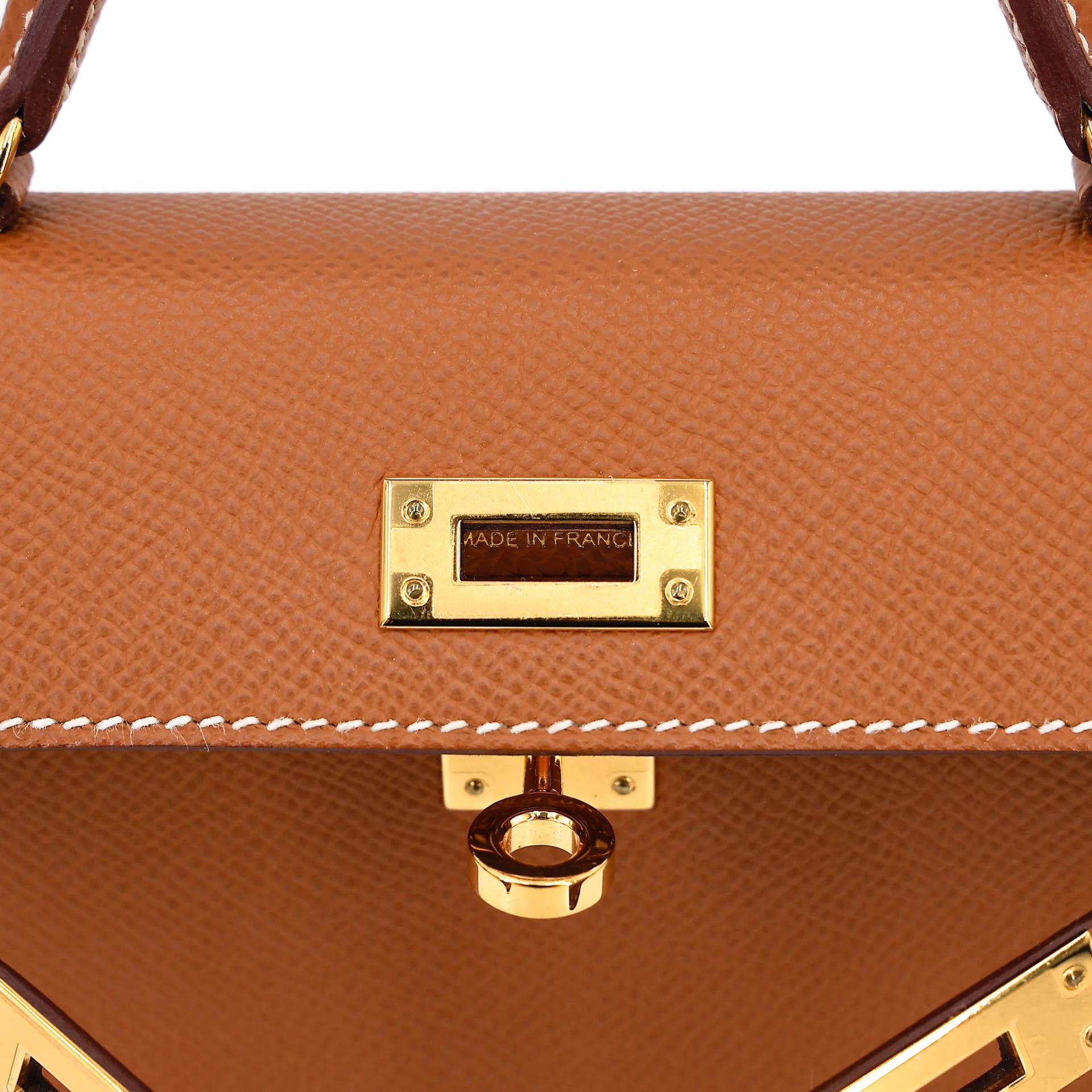 SA超美品 HERMÈS 愛馬仕 Mini Kelly 二代 37 金棕色 Gold Epsom牛皮 金扣 U刻 2022年 - 11