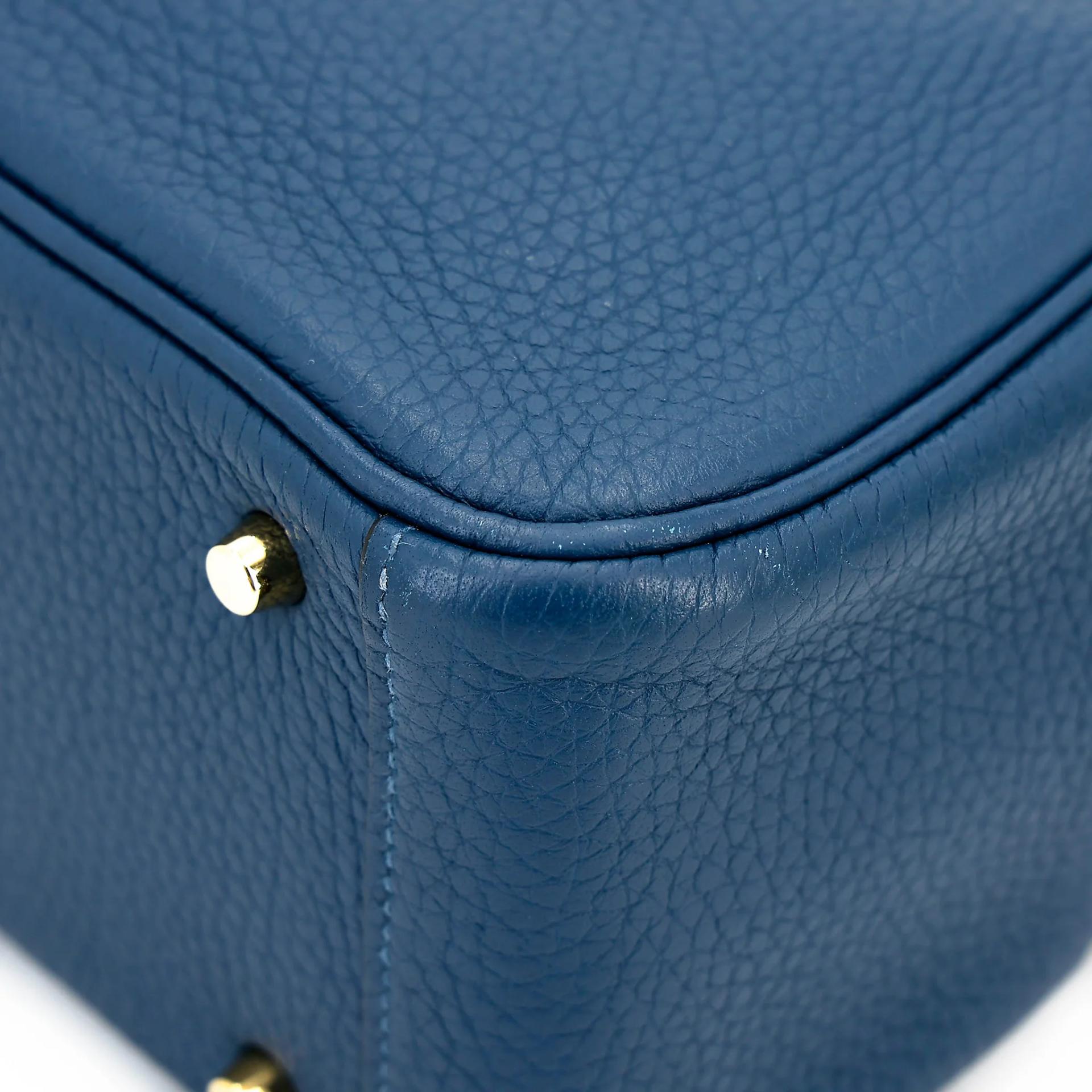 Very Good ( Rank A) HERMÈS Mini Lindy Navy (7U) Clemence Gold hardware Y (2020) - 8