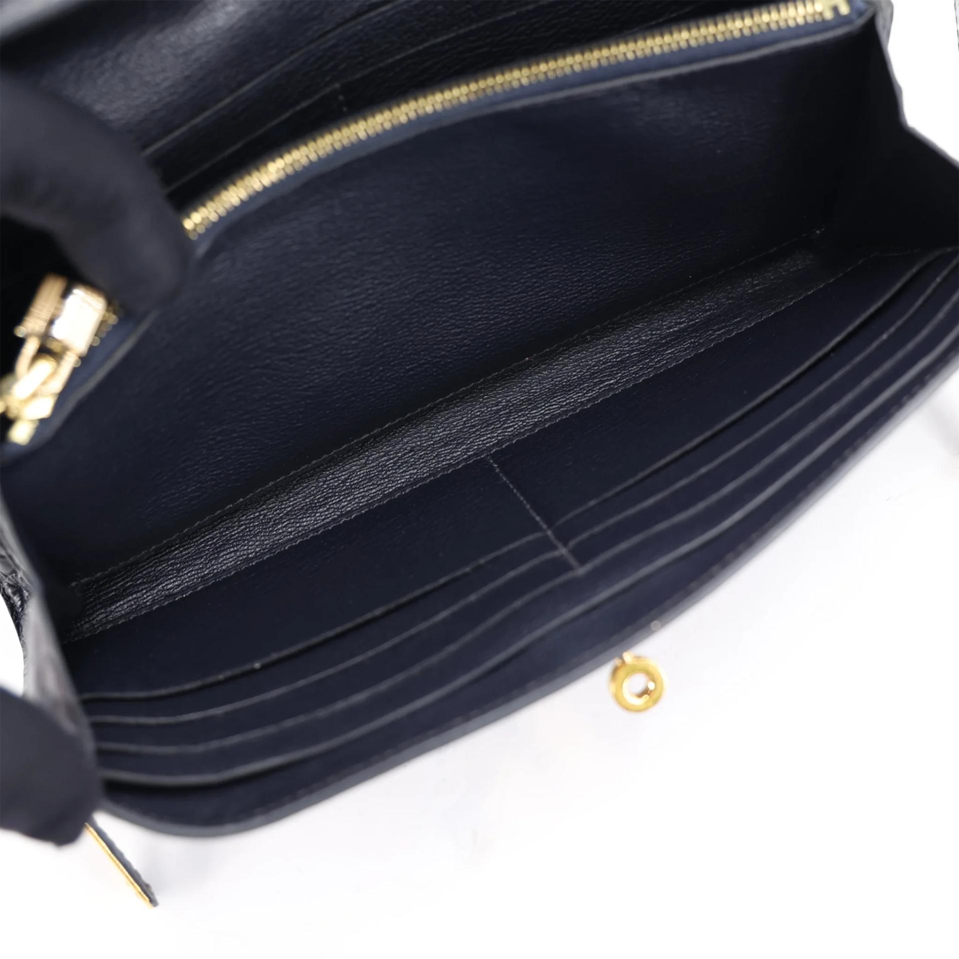 Good ( Rank AB) HERMÈS Kelly Wallet Noir (89) Matte Alligator Gold hardware A (2017) - 14
