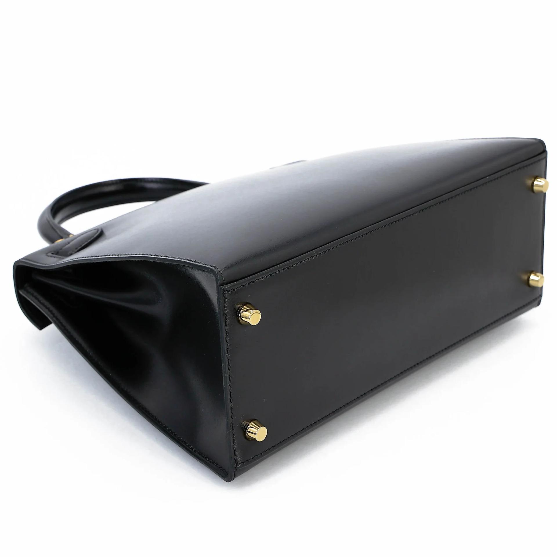 SA超美品 HERMÈS 愛馬仕 Kelly 28 外縫 89 黑色 Noir (Black) Box牛皮 金扣 Z刻 2021年 - 7