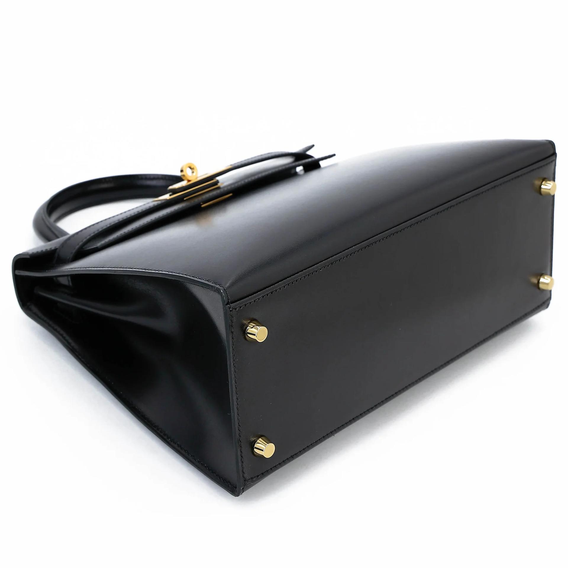 SA超美品 HERMÈS 愛馬仕 Kelly 28 外縫 89 黑色 Noir (Black) Box牛皮 金扣 Z刻 2021年 - 5