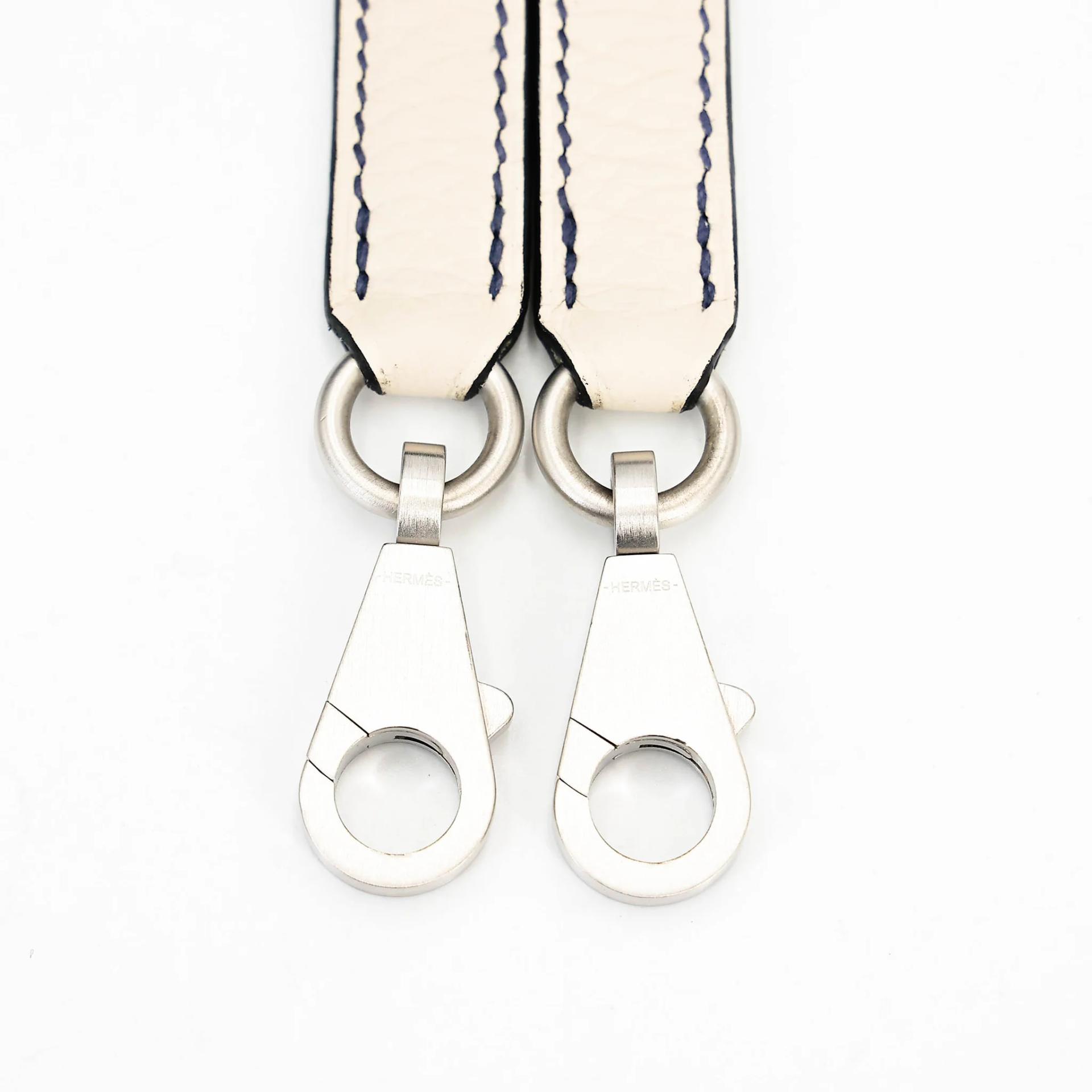 SA超美品 HERMÈS 愛馬仕 Kelly 35 HSS 10 奶昔白 Craie 78 深海藍 Blue Marine Togo小牛皮 拉絲銀扣 Y刻 2020年 - 23