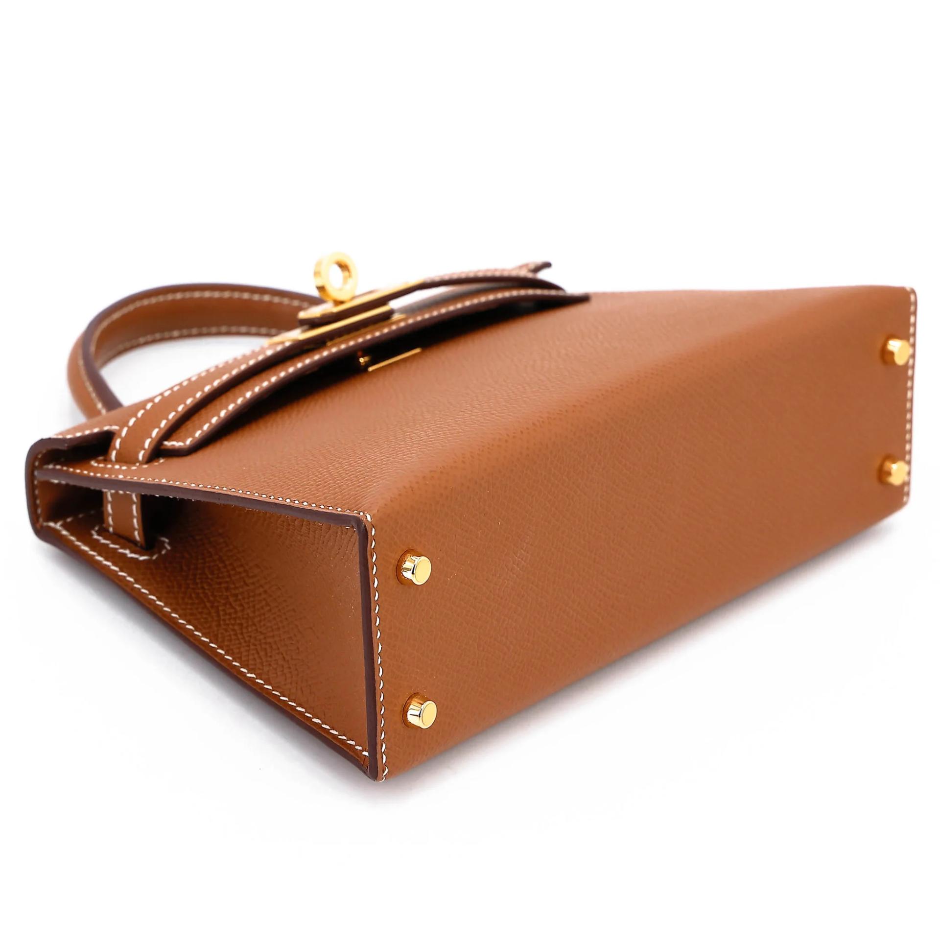 SA超美品 HERMÈS 愛馬仕 Mini Kelly 二代 37 金棕色 Gold Epsom牛皮 金扣 U刻 2022年 - 5