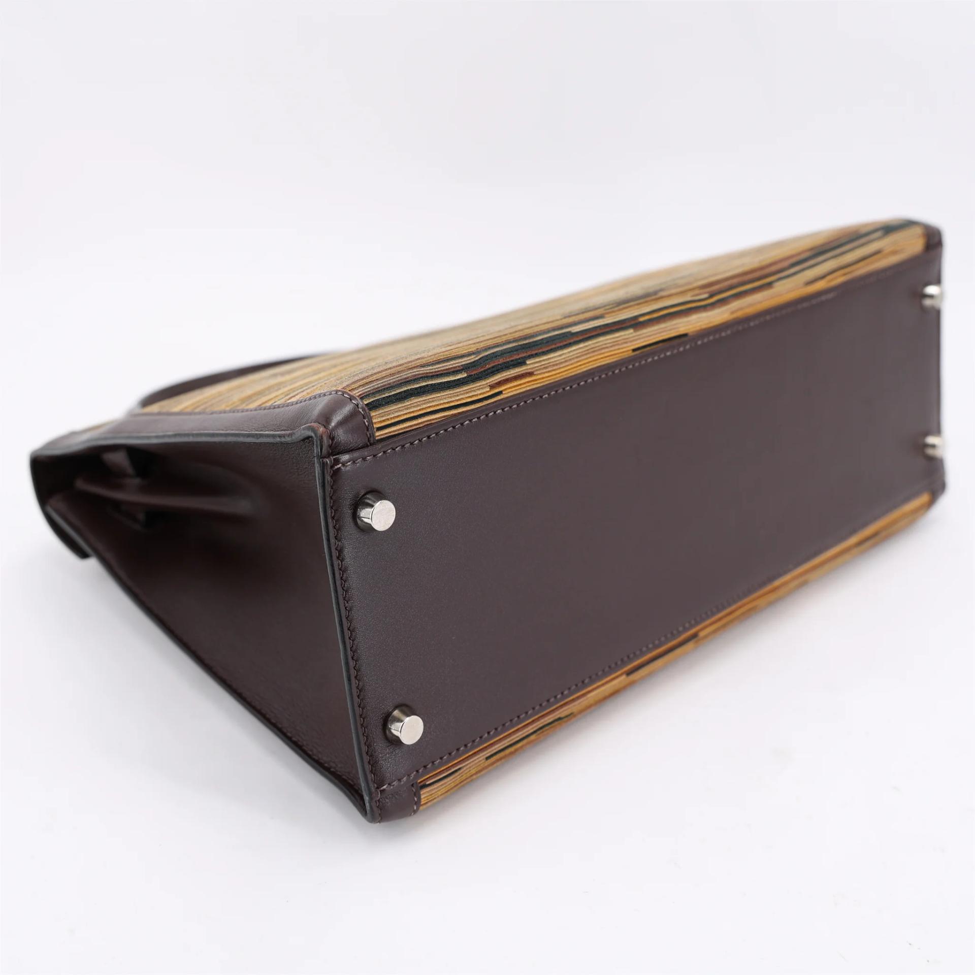 Very Good ( Rank A) HERMÈS Limited Edition Kelly 32 Marron Glace Box-calf Vibrato Palladium hardware Square C (1999) - 6