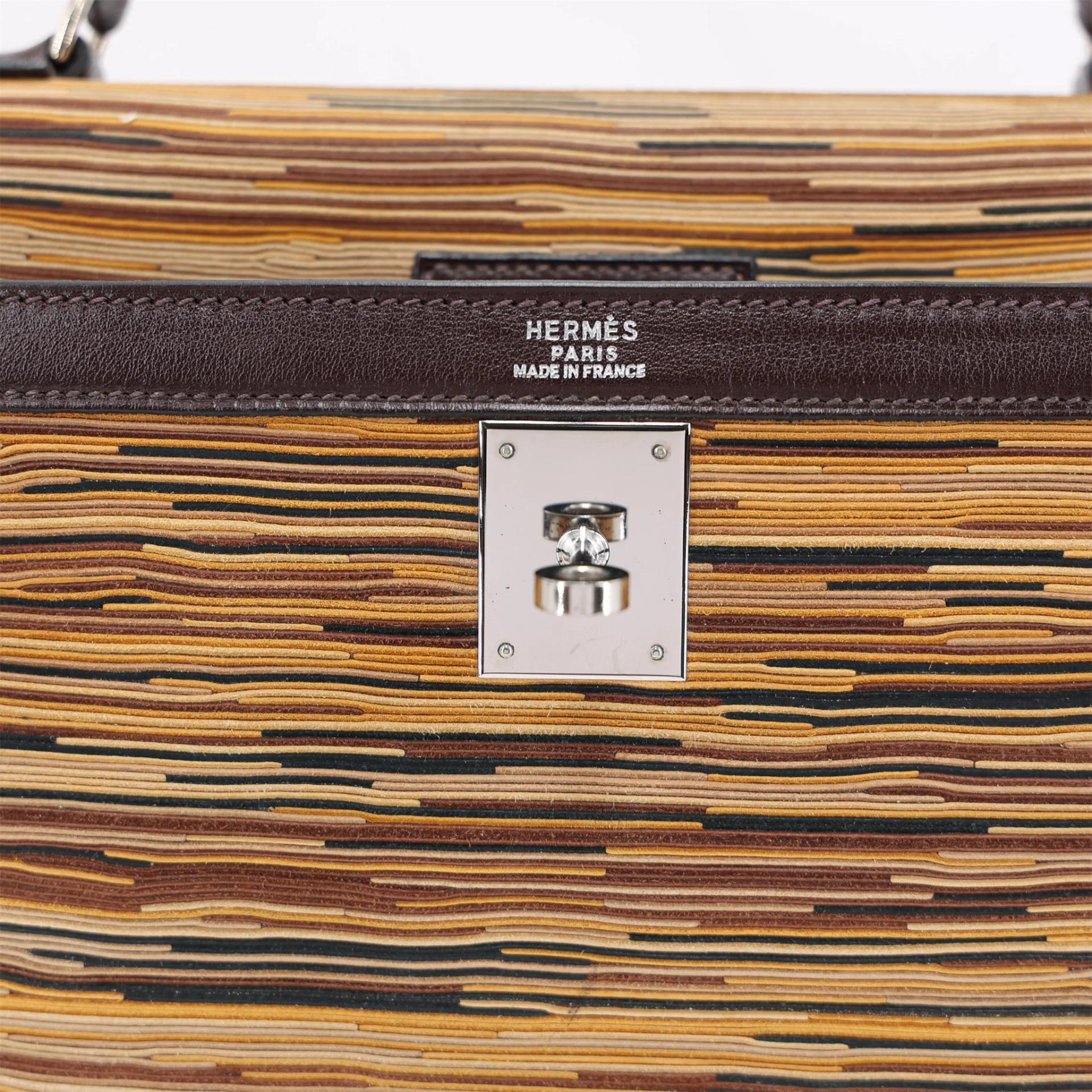Very Good ( Rank A) HERMÈS Limited Edition Kelly 32 Marron Glace Box-calf Vibrato Palladium hardware Square C (1999) - 12