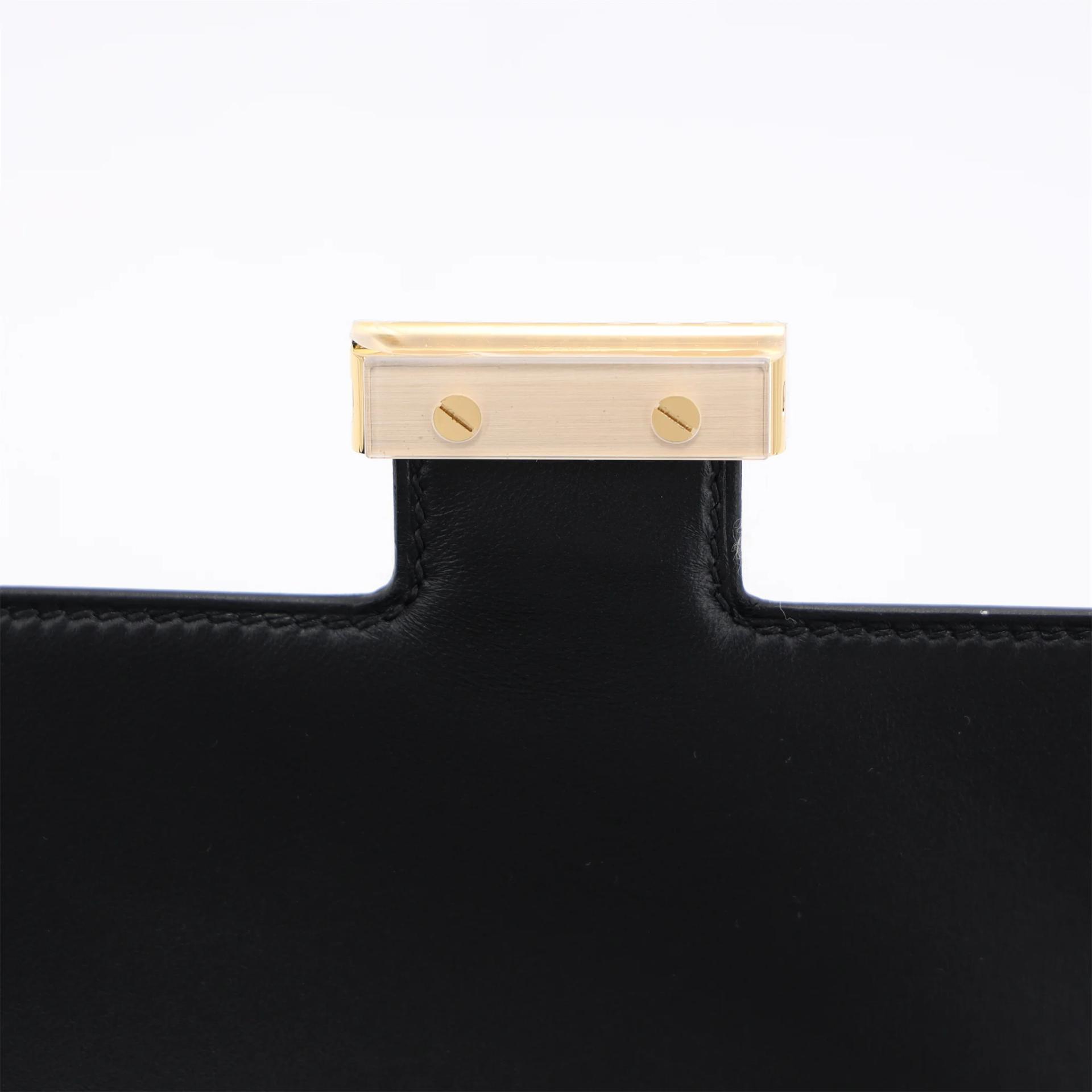 Unused ( Rank NS ) HERMÈS Constance Mini Noir (89) Chevre Gold hardware B (2023) - 10