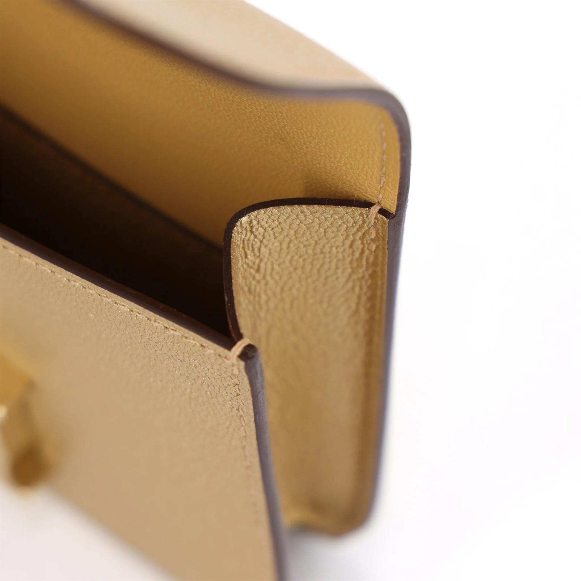 Unused ( Rank NS ) HERMÈS Constance Slim Wallet Dore (Y9) Chamkilight Gold hardware K (2025) - 13