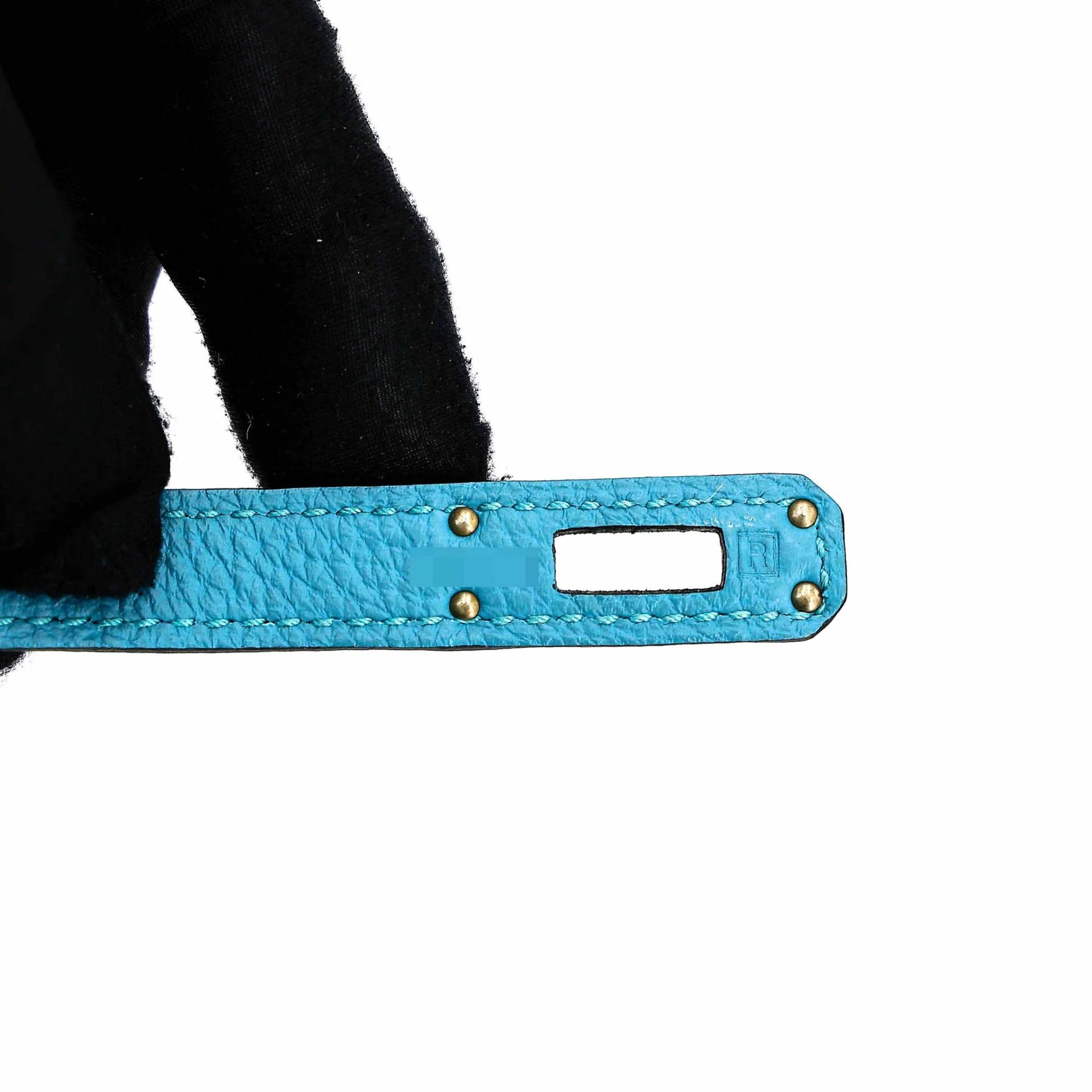 SA超美品 HERMÈS 愛馬仕 Birkin 25 7B 松石藍 Turquoise Togo小牛皮 銀扣 □R刻 2014年 - 9