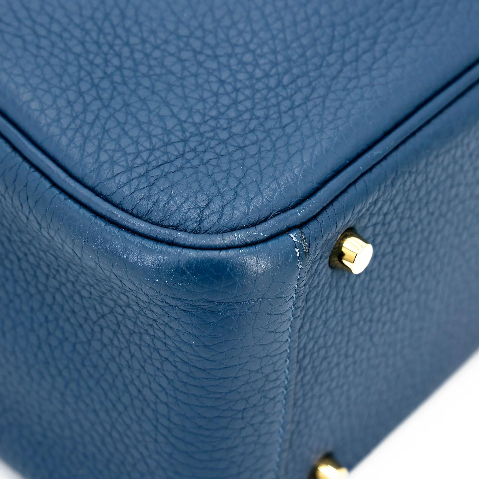 Very Good ( Rank A) HERMÈS Mini Lindy Navy (7U) Clemence Gold hardware Y (2020) - 9