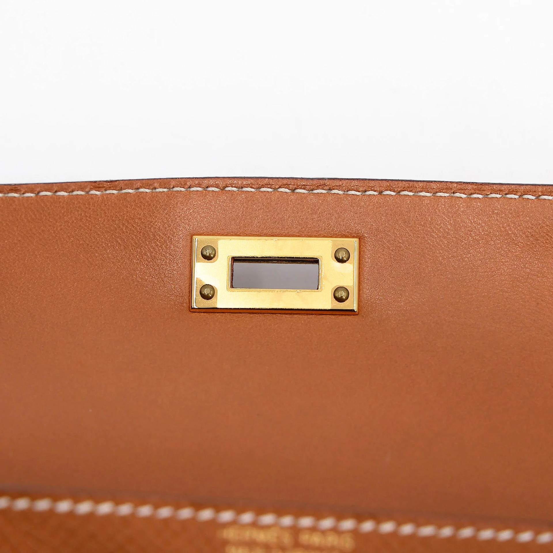 SA超美品 HERMÈS 愛馬仕 Mini Kelly 二代 37 金棕色 Gold Epsom牛皮 金扣 U刻 2022年 - 12