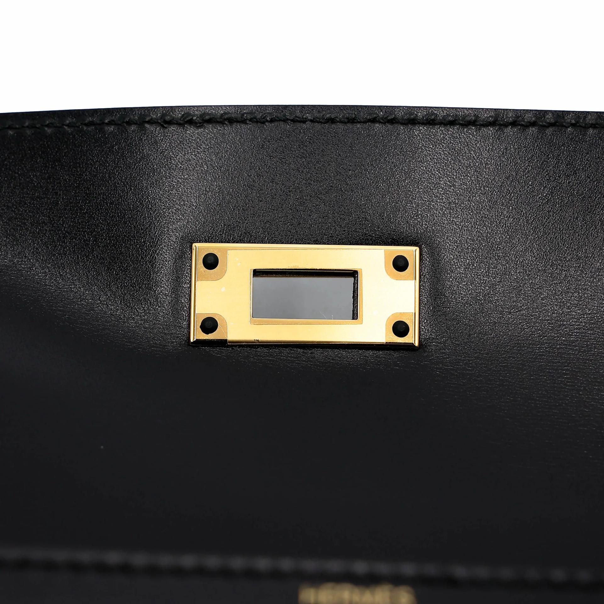 SA超美品 HERMÈS 愛馬仕 Kelly 28 外縫 89 黑色 Noir (Black) Box牛皮 金扣 Z刻 2021年 - 14