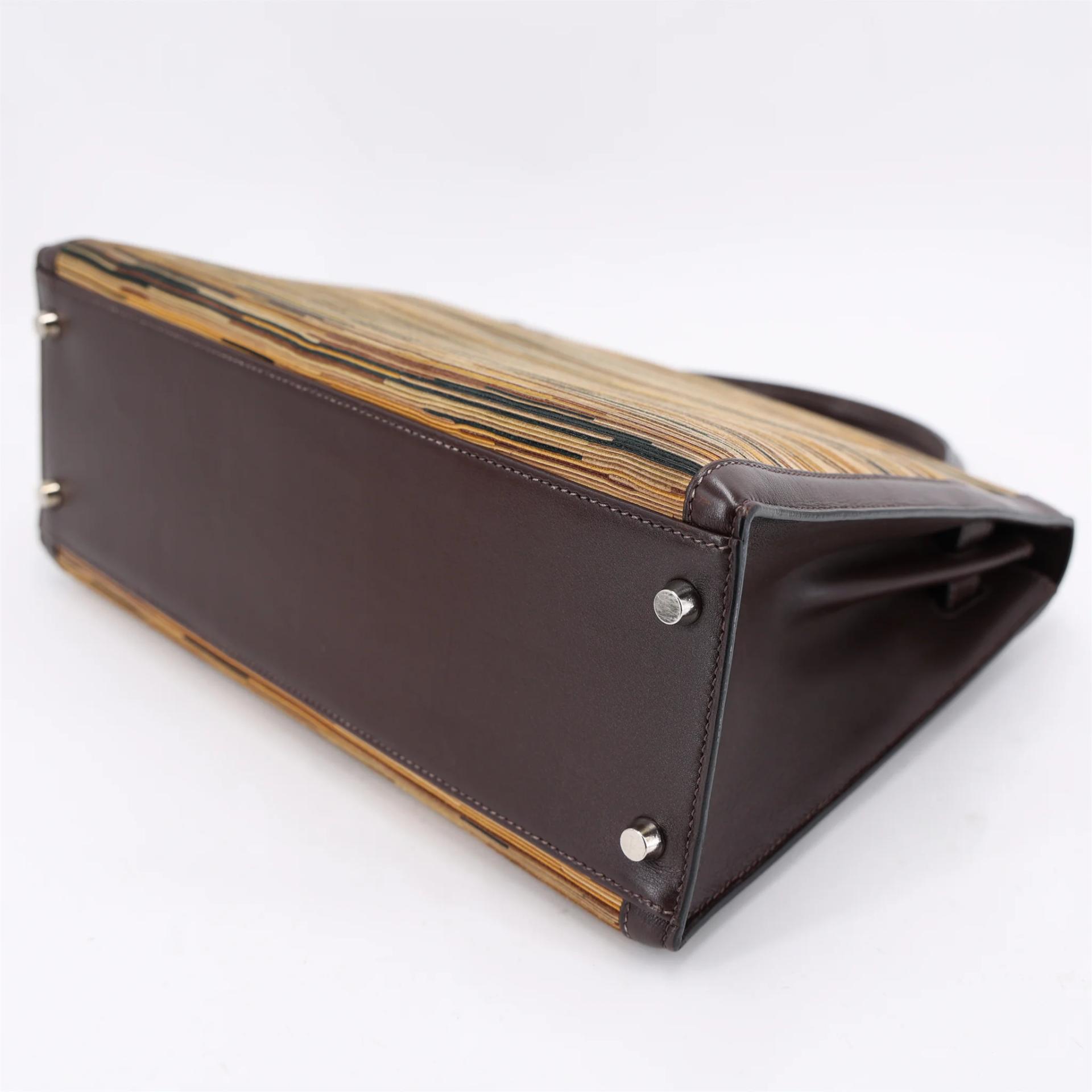 Very Good ( Rank A) HERMÈS Limited Edition Kelly 32 Marron Glace Box-calf Vibrato Palladium hardware Square C (1999) - 7