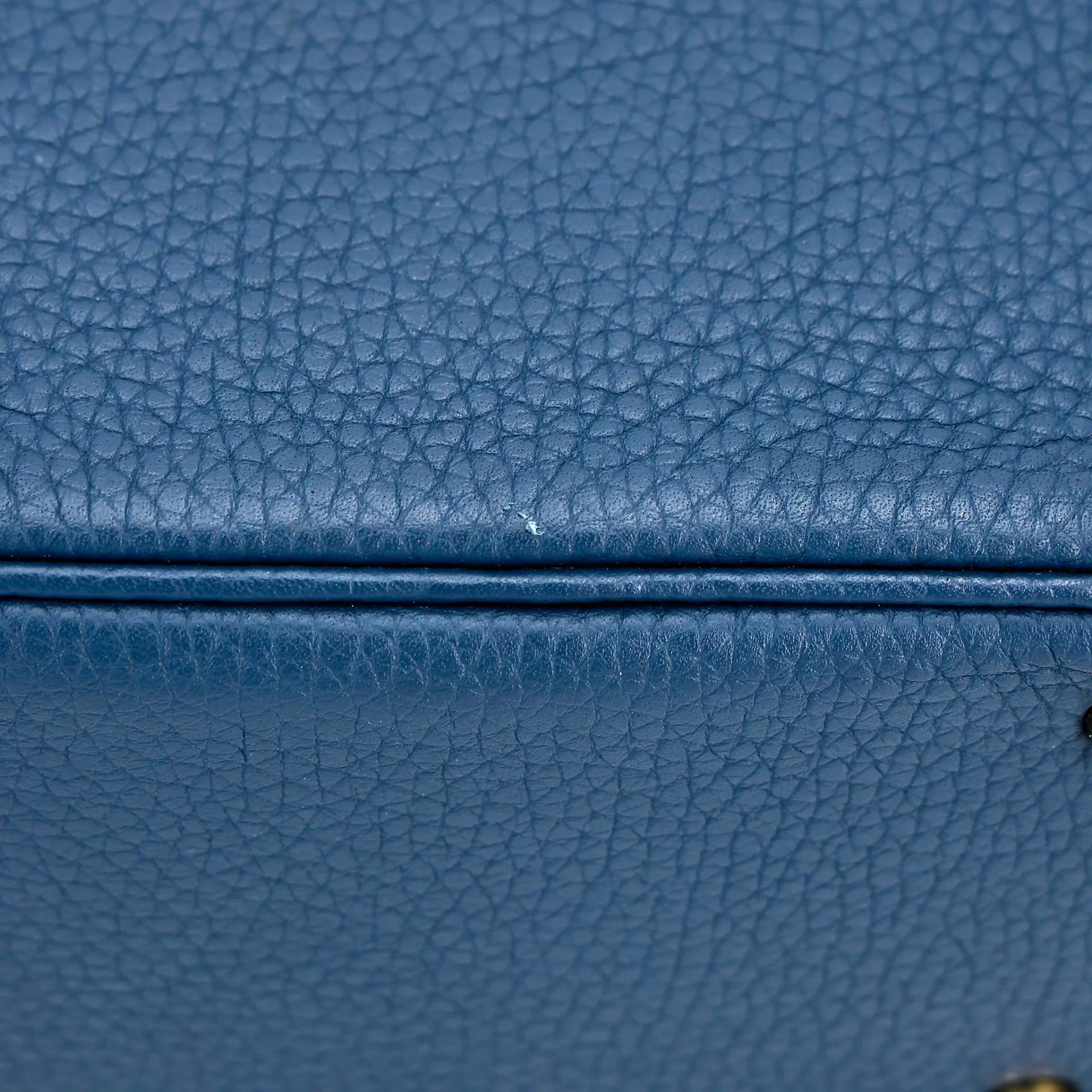 Very Good ( Rank A) HERMÈS Mini Lindy Navy (7U) Clemence Gold hardware Y (2020) - 12