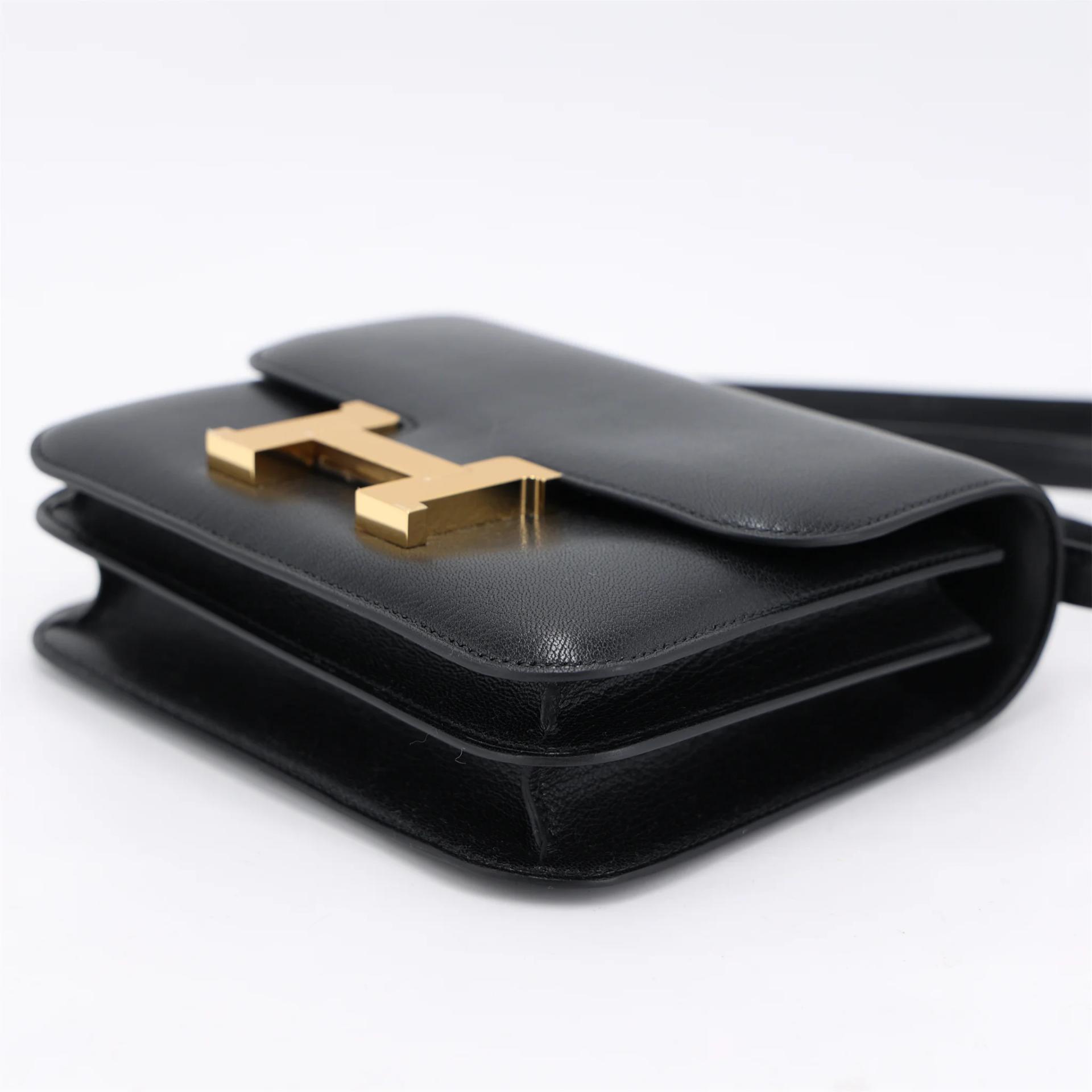 Unused ( Rank NS ) HERMÈS Constance Mini Noir (89) Chevre Gold hardware B (2023) - 5