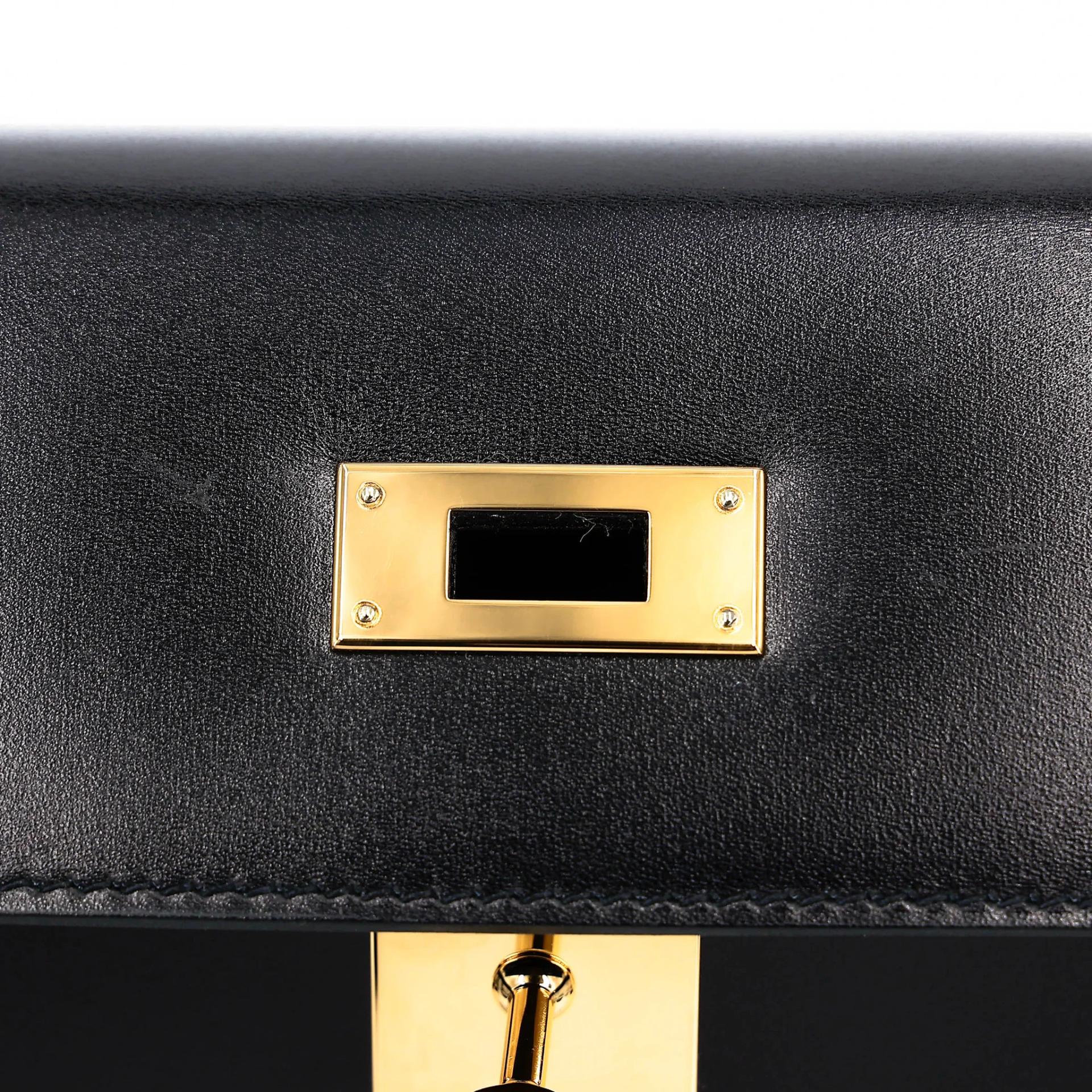 SA超美品 HERMÈS 愛馬仕 Kelly 28 外縫 89 黑色 Noir (Black) Box牛皮 金扣 Z刻 2021年 - 11