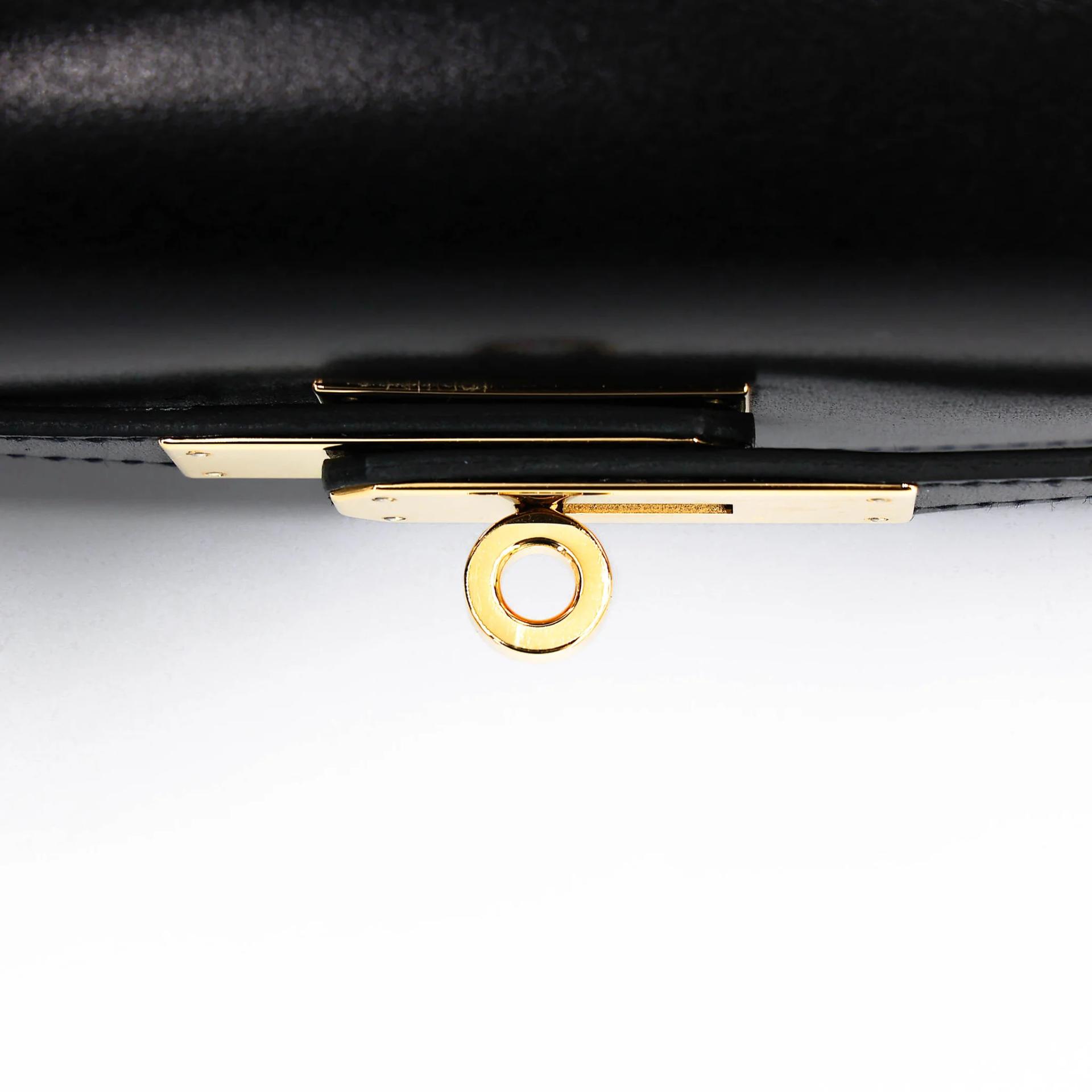 SA超美品 HERMÈS 愛馬仕 Kelly 28 外縫 89 黑色 Noir (Black) Box牛皮 金扣 Z刻 2021年 - 10