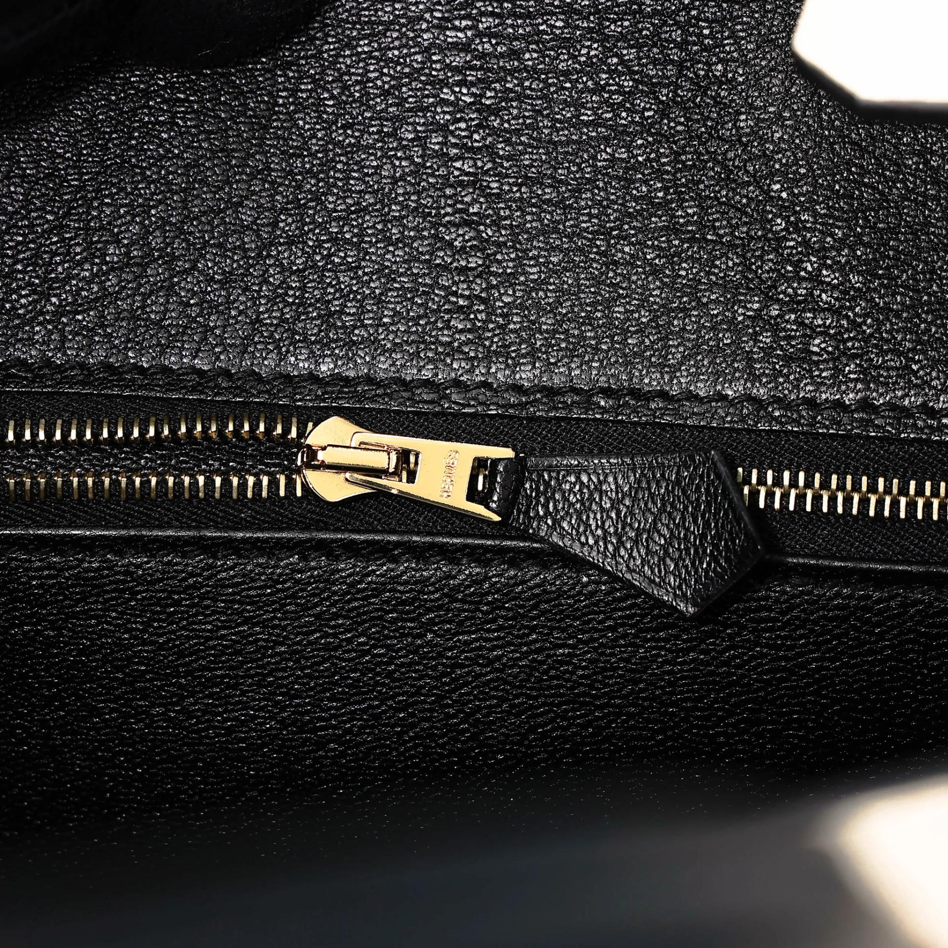 Unused ( Rank NS ) HERMÈS Special Order Birkin 25 HSS Sellier HSS Noir (89) Craie (10) Epsom Brushed Gold hardware W (2024) - 11