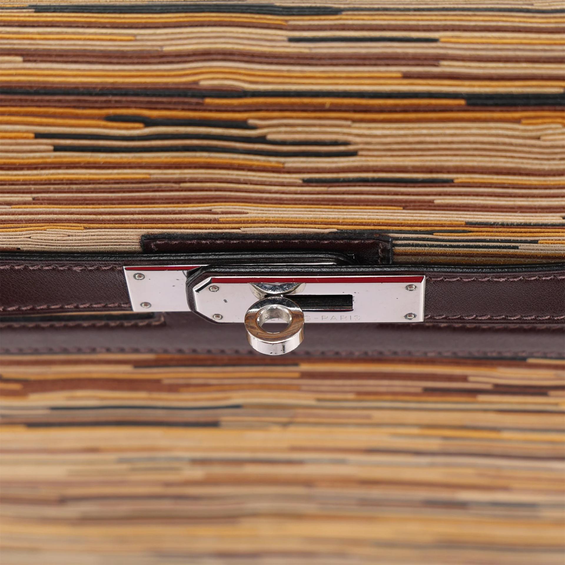 Very Good ( Rank A) HERMÈS Limited Edition Kelly 32 Marron Glace Box-calf Vibrato Palladium hardware Square C (1999) - 9