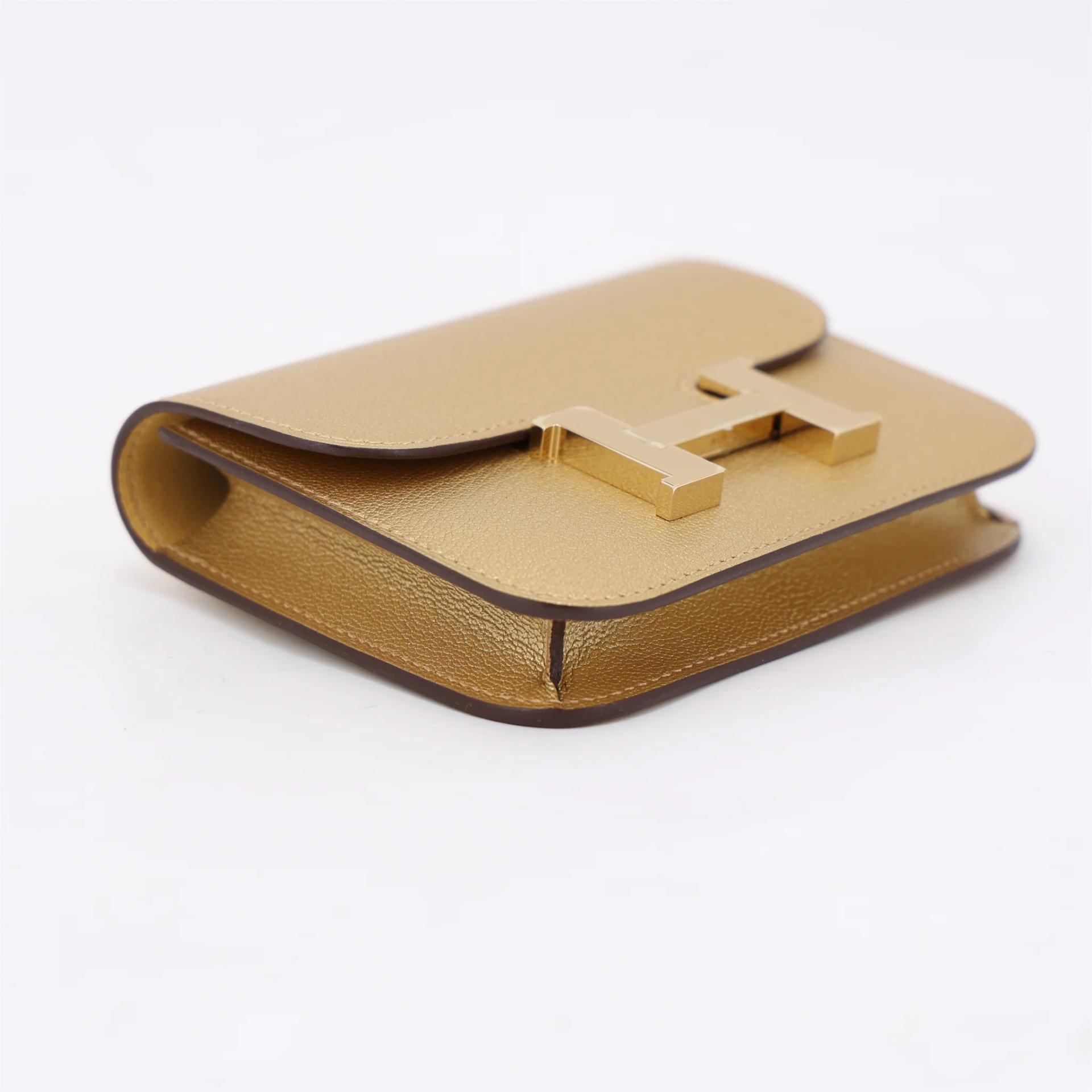 Unused ( Rank NS ) HERMÈS Constance Slim Wallet Dore (Y9) Chamkilight Gold hardware K (2025) - 3
