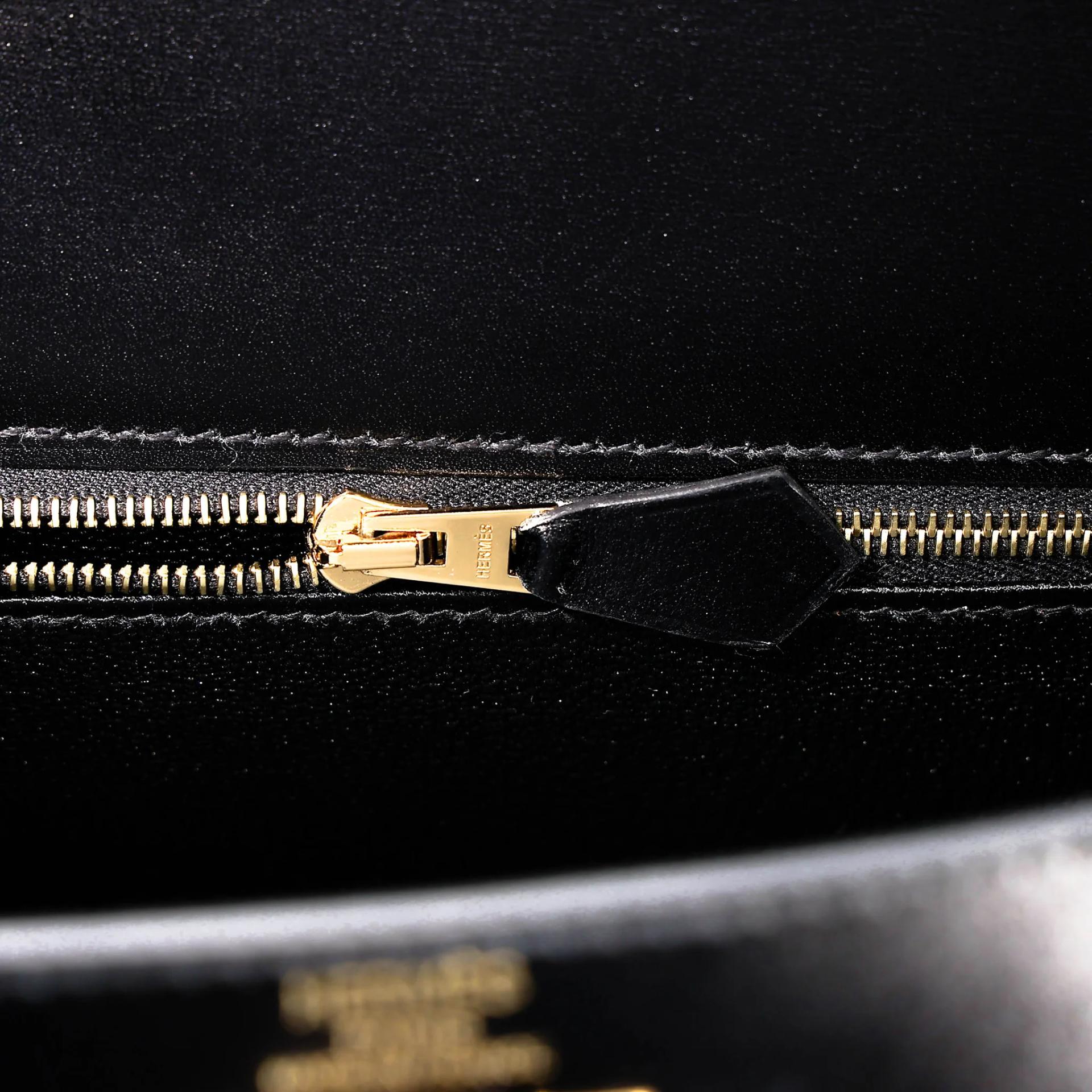 SA超美品 HERMÈS 愛馬仕 Kelly 28 外縫 89 黑色 Noir (Black) Box牛皮 金扣 Z刻 2021年 - 18