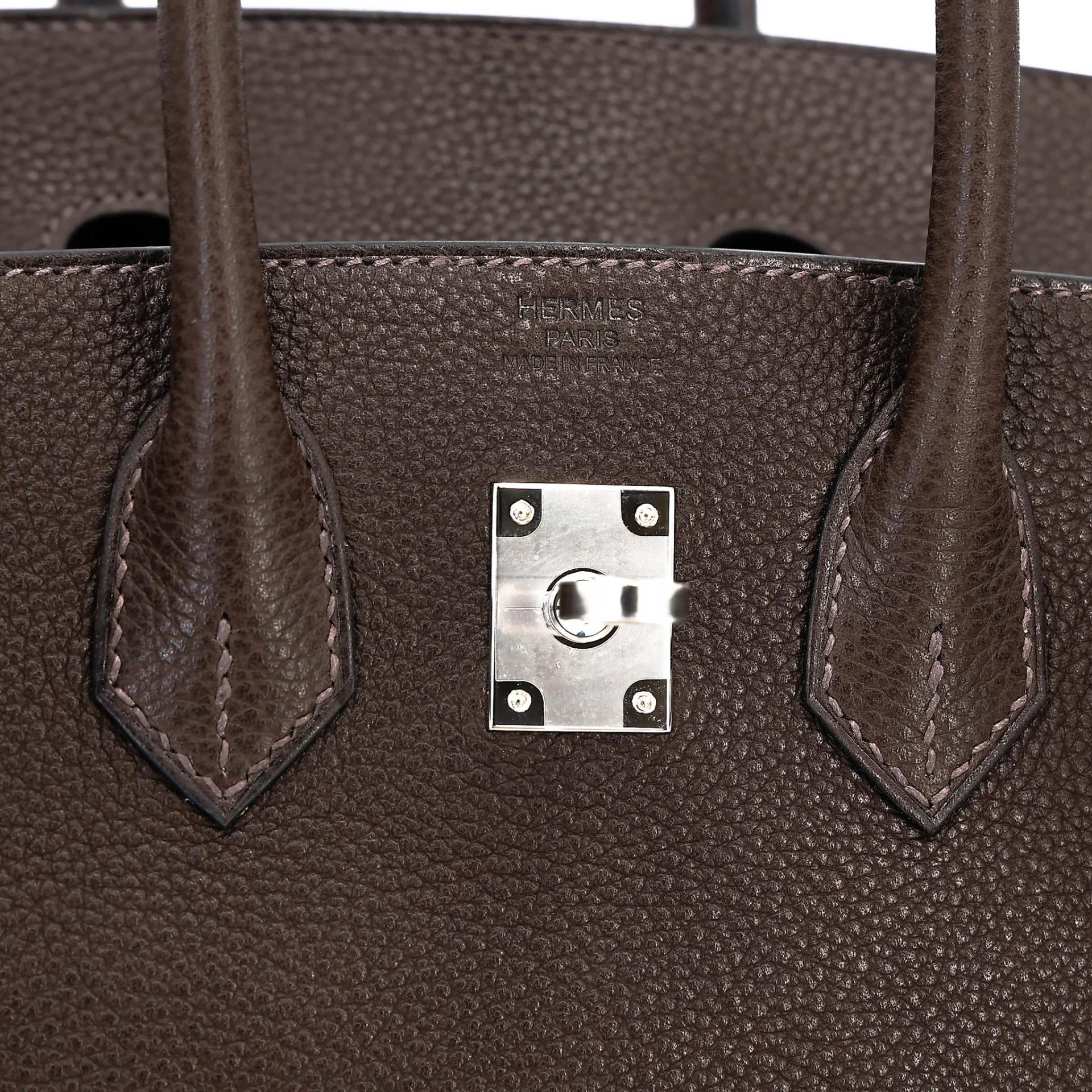 Brand New ( Rank N ) HERMÈS Birkin 25 Ebene (46) Barenia Palladium hardware G (2026) - 10