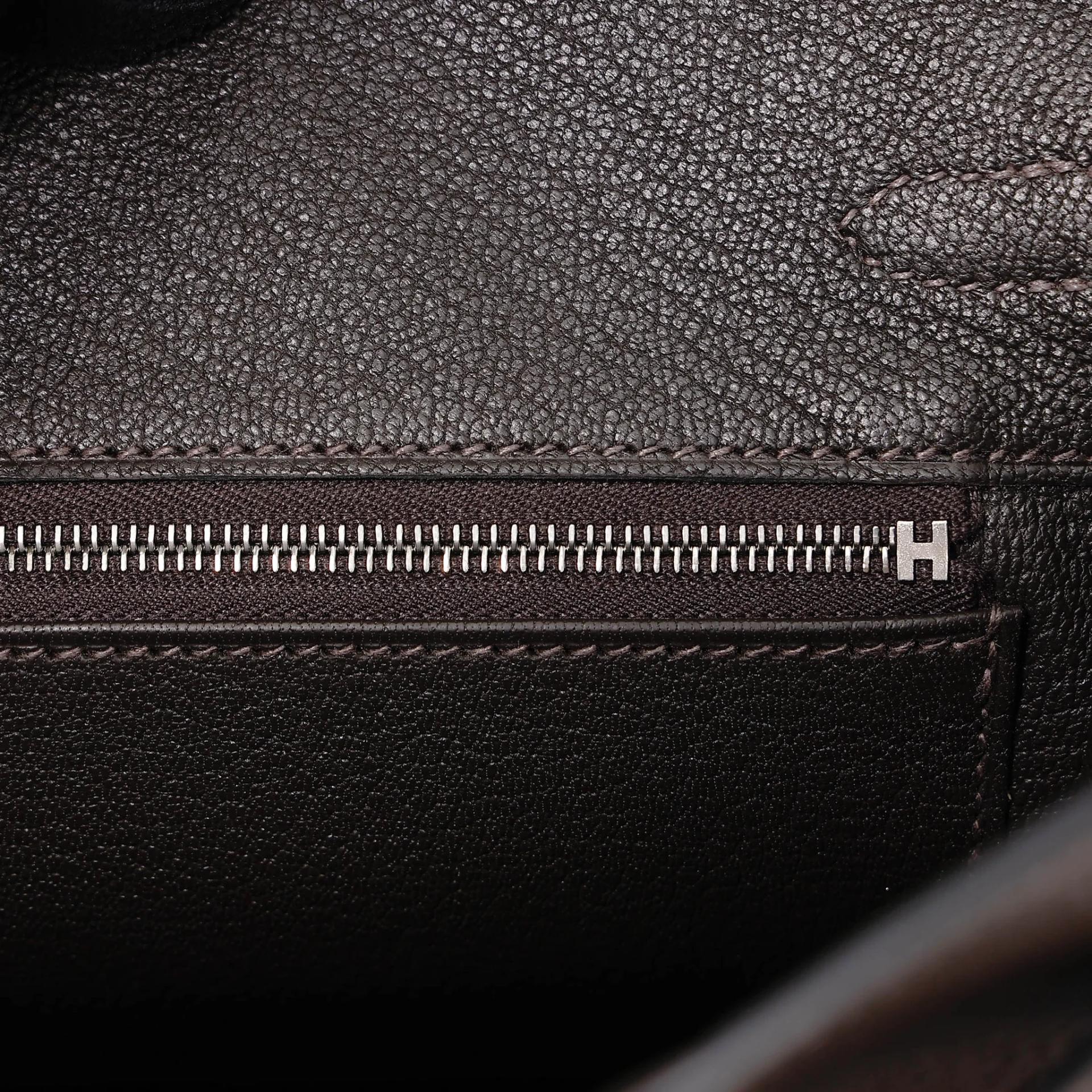 Brand New ( Rank N ) HERMÈS Birkin 25 Ebene (46) Barenia Palladium hardware G (2026) - 12