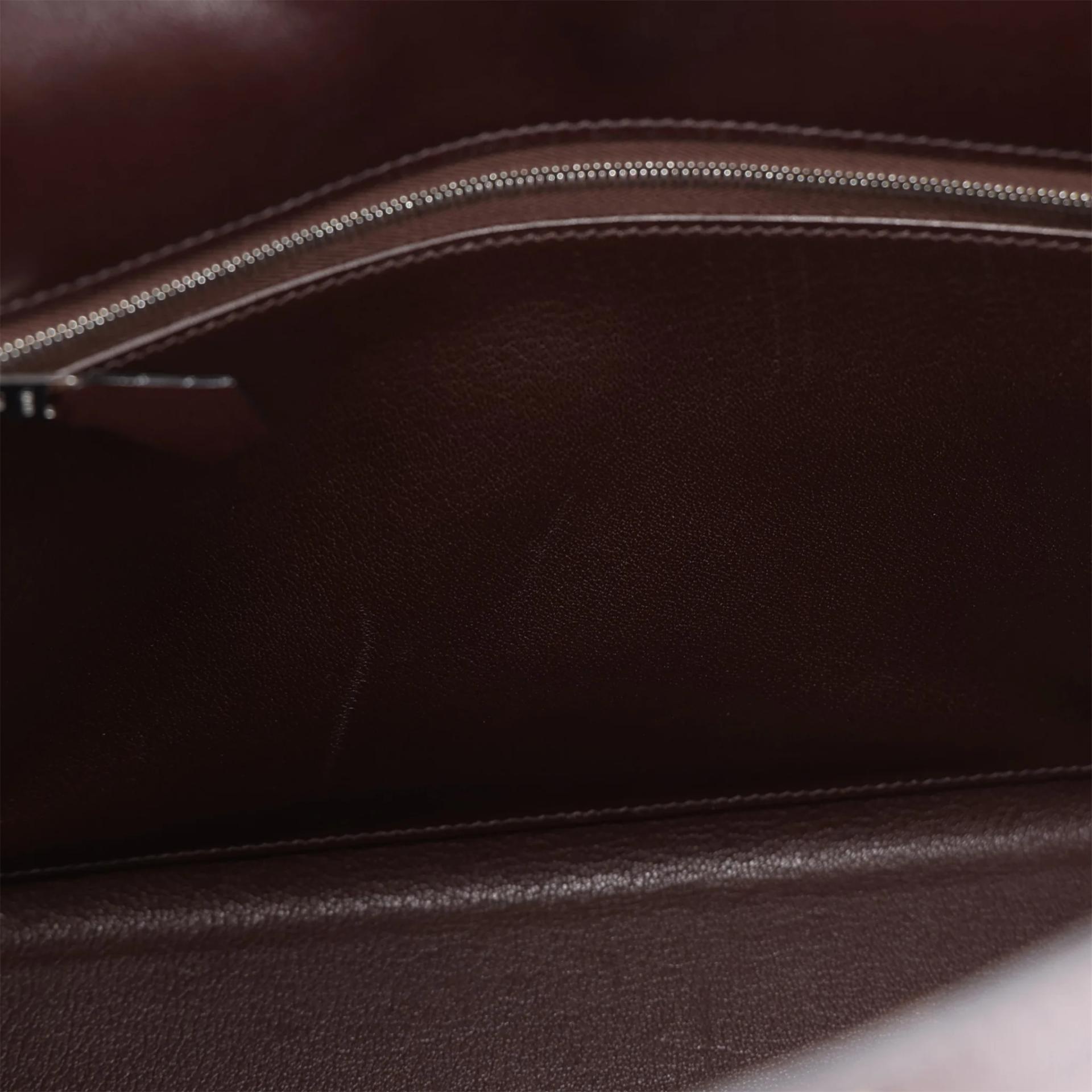 Very Good ( Rank A) HERMÈS Limited Edition Kelly 32 Marron Glace Box-calf Vibrato Palladium hardware Square C (1999) - 17
