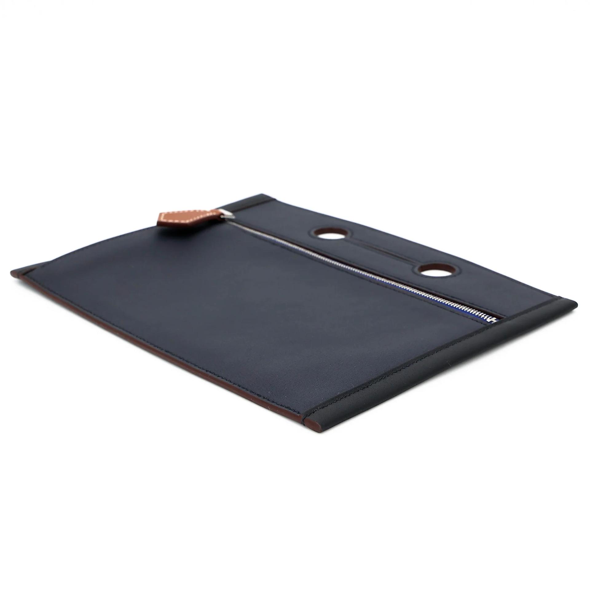 ランク NS 未使用品 HERMÈS エルメス バックポケットポーチ 25 ブラック (89) ゴールド (37) ブルーインディゴ (76) スイフト シルバー金具 Z刻印 (2021) - 4