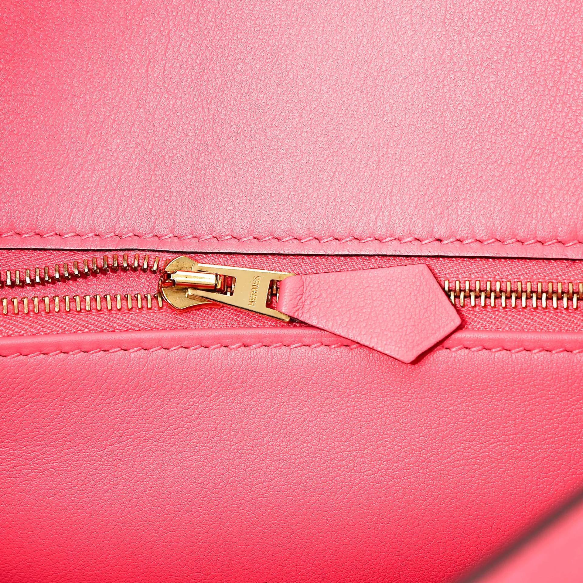 Very Good ( Rank A) HERMÈS Birkin 25 Rose Azalee (8W) Swift Gold hardware A (2017) - 18