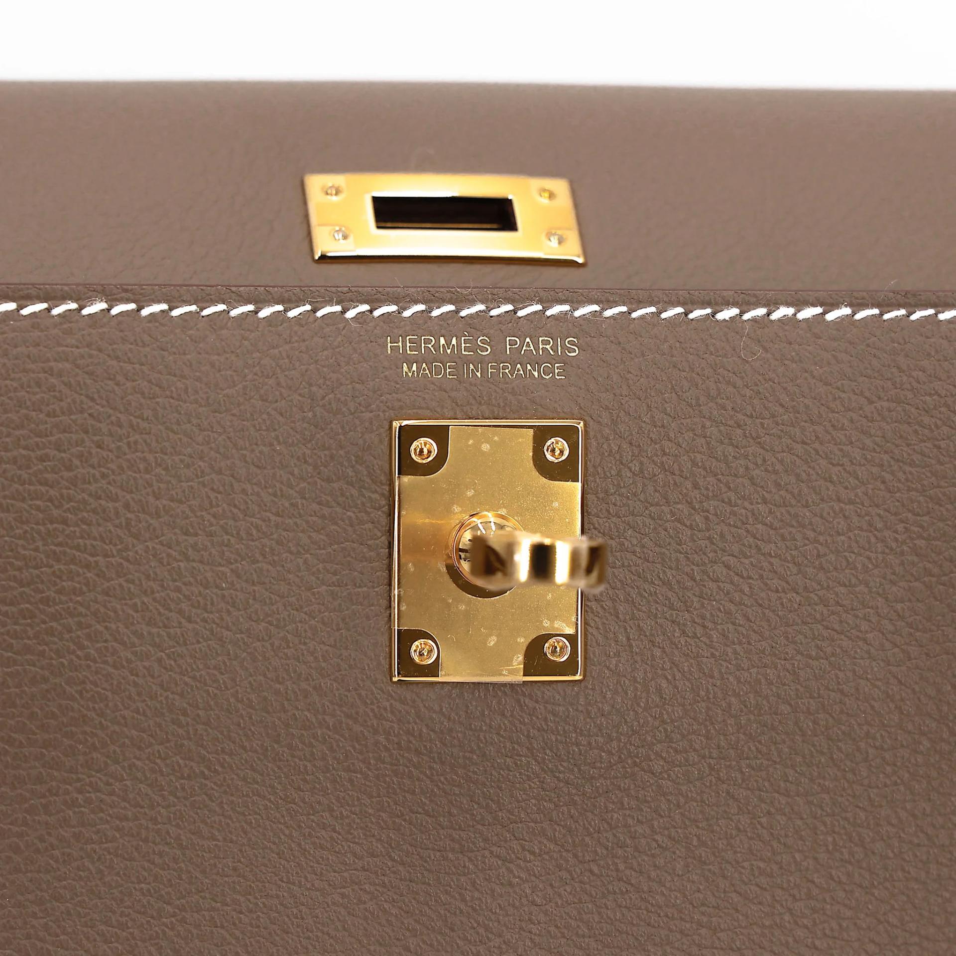 Brand New ( Rank N ) HERMÈS Kelly Danse Etoupe (18) Evercolor Gold hardware G (2026) - 12
