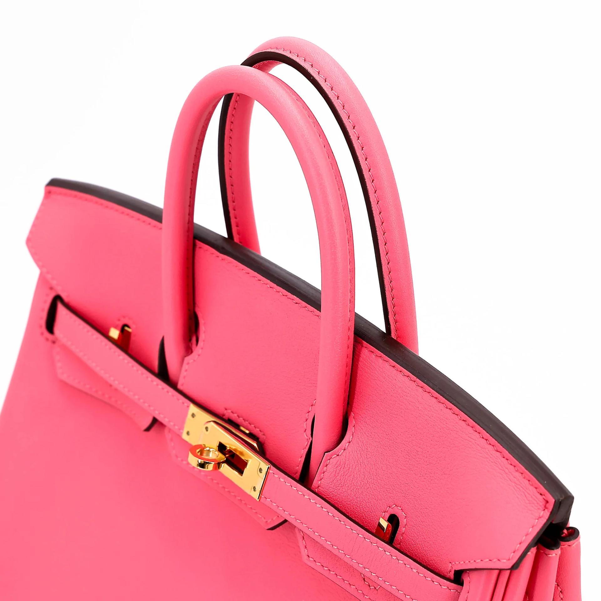 Very Good ( Rank A) HERMÈS Birkin 25 Rose Azalee (8W) Swift Gold hardware A (2017) - 3