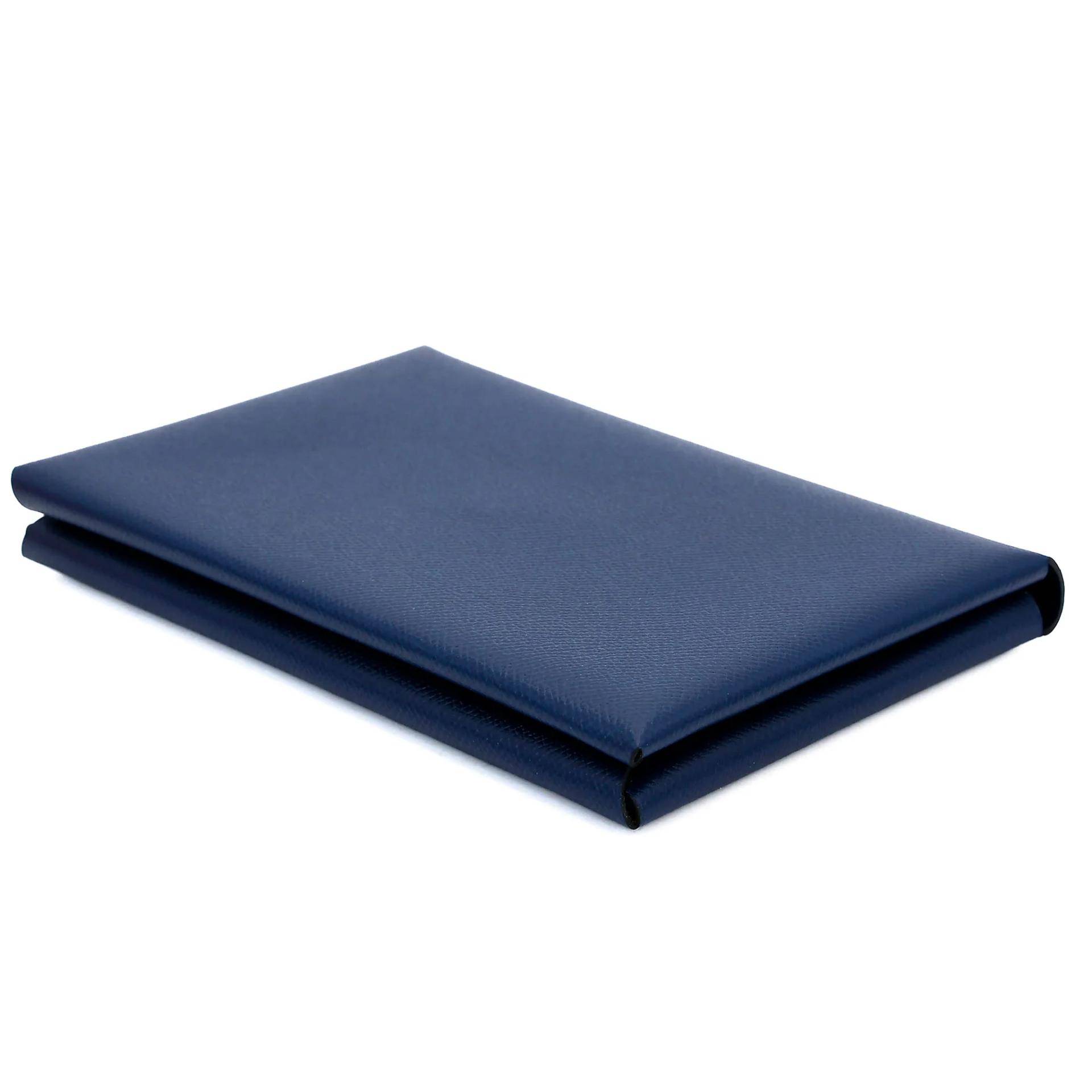 Brand New ( Rank N ) HERMÈS Calvi Pouch GM Bleu Saphir (73) Noir (89) Epsom Palladium hardware - 3