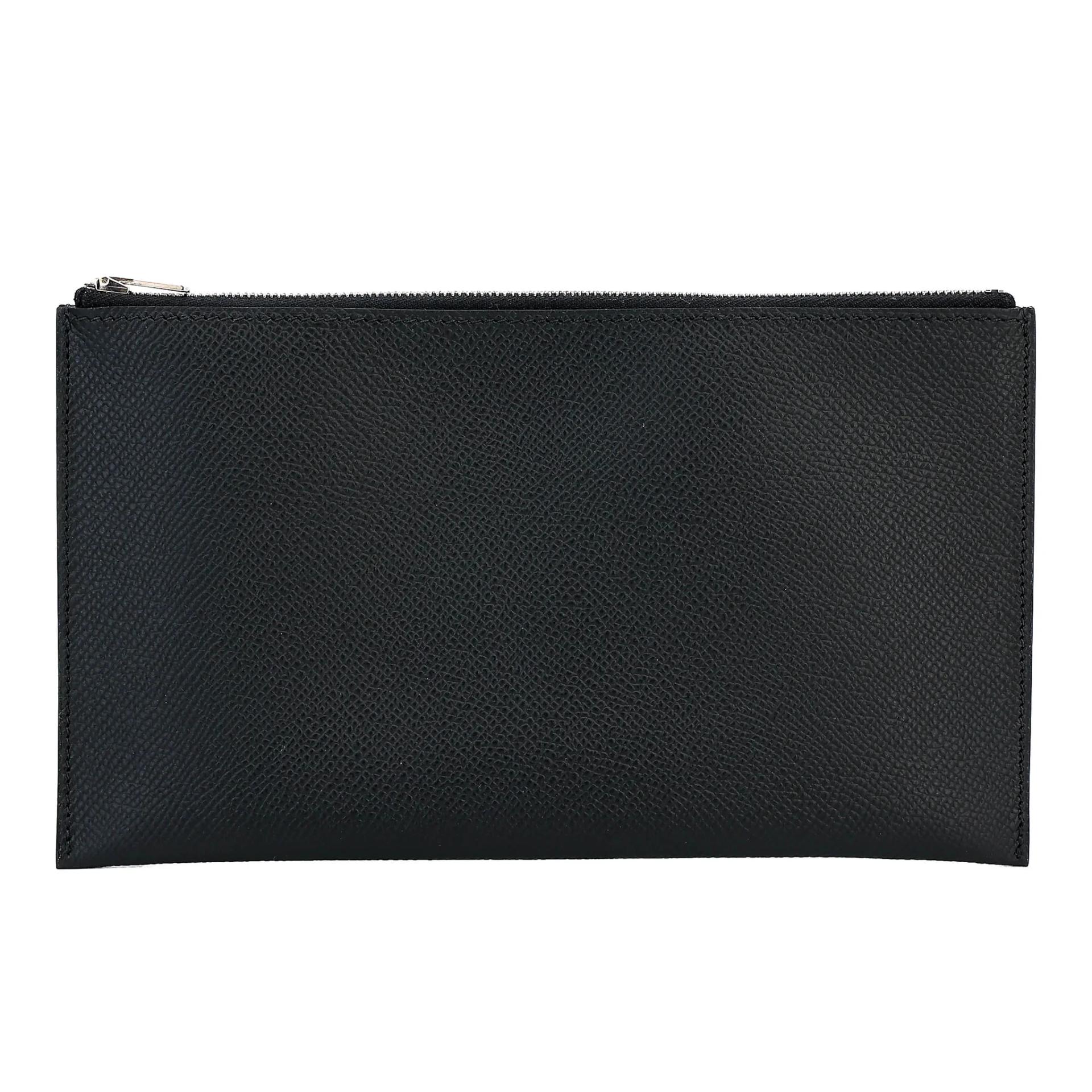 Brand New ( Rank N ) HERMÈS Calvi Pouch GM Bleu Saphir (73) Noir (89) Epsom Palladium hardware - 12