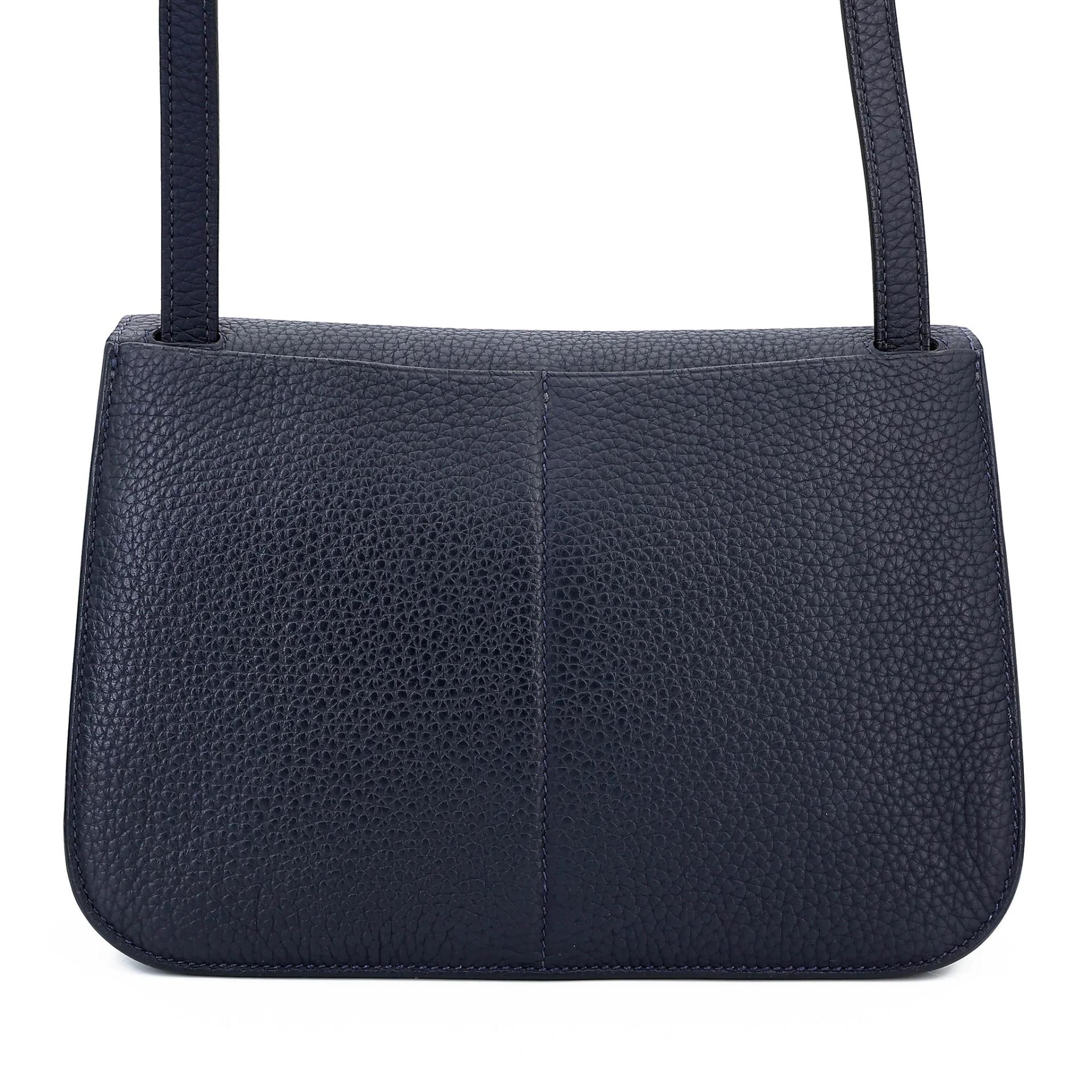 Excellent ( Rank SA ) HERMÈS Halzan 25 Verso Bleu Nuit (2Z) Bleu Electrique (7T) Clemence Gold hardware Z (2021) - 2