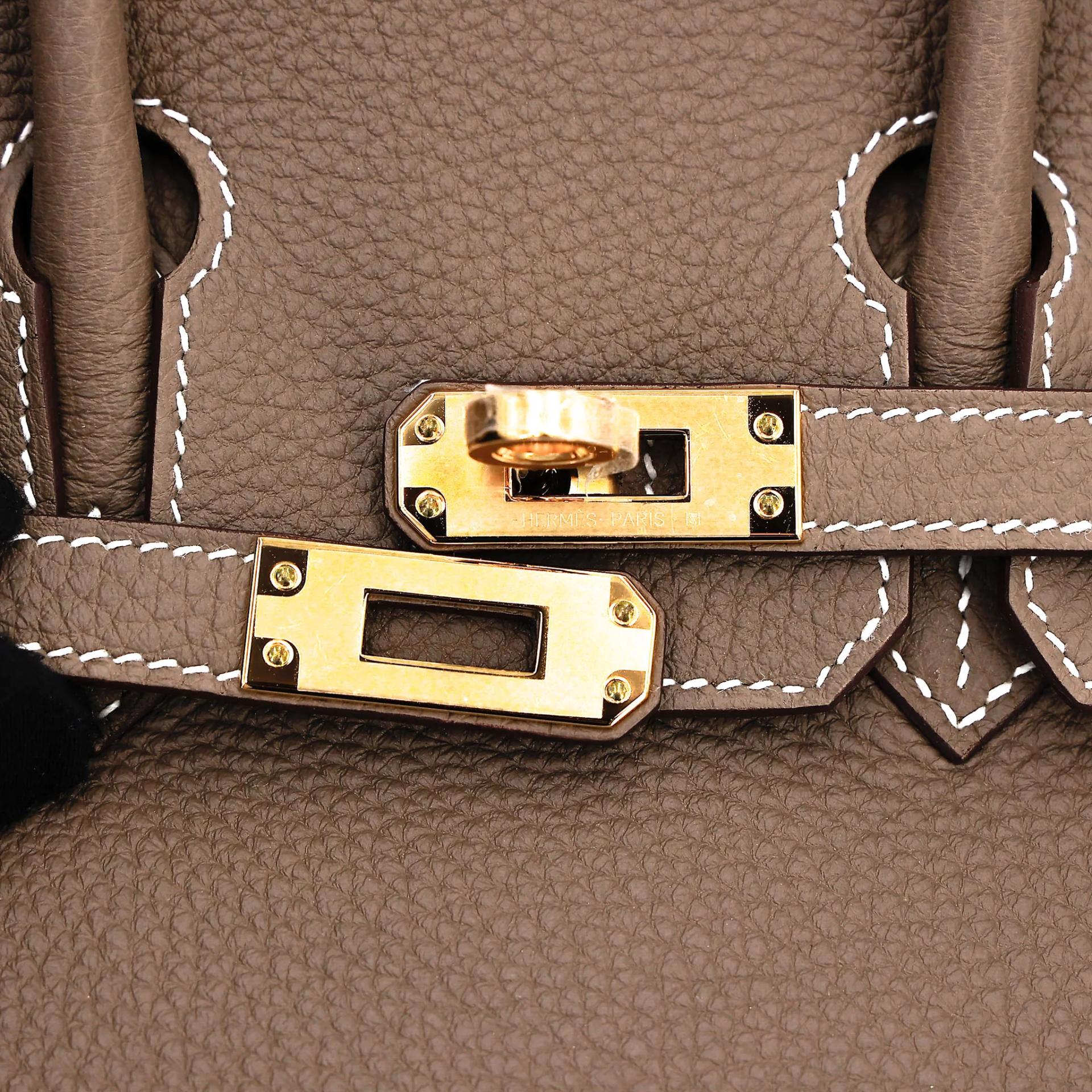 Unused ( Rank NS ) HERMÈS Birkin 25 Etoupe (18) Togo Gold hardware K (2025) - 8