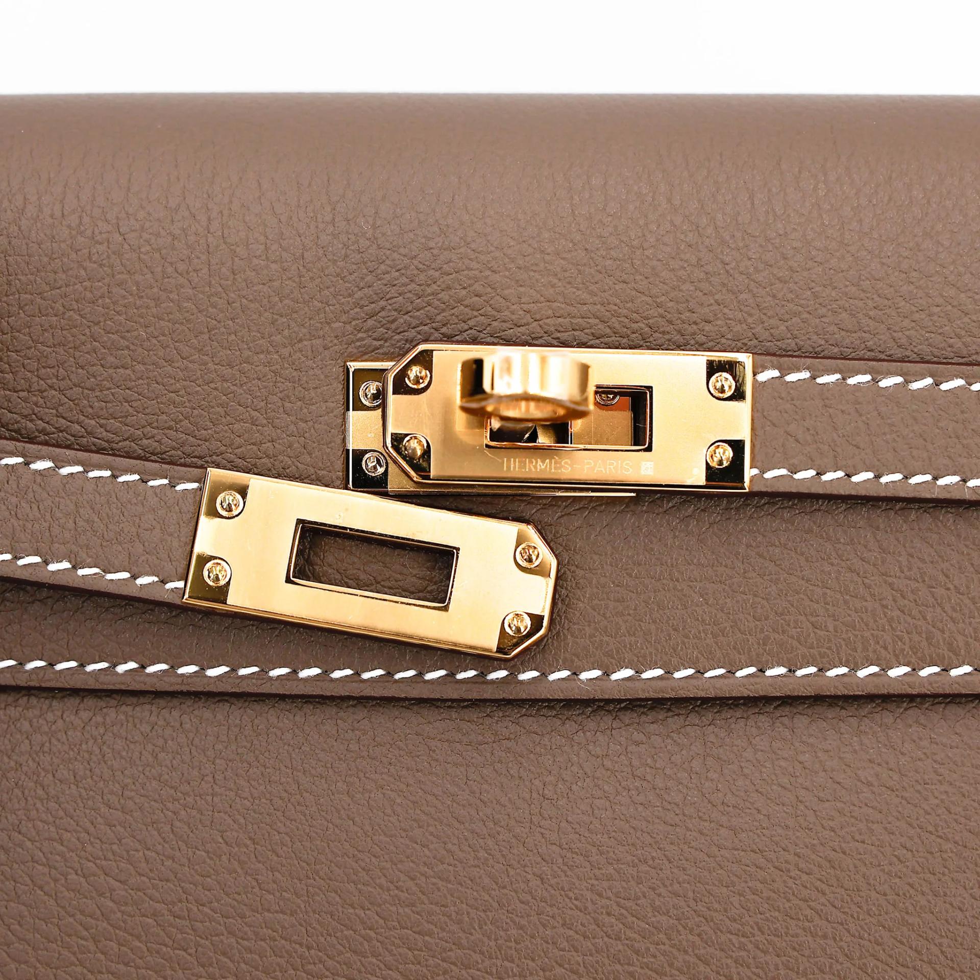Brand New ( Rank N ) HERMÈS Kelly Danse Etoupe (18) Evercolor Gold hardware G (2026) - 7