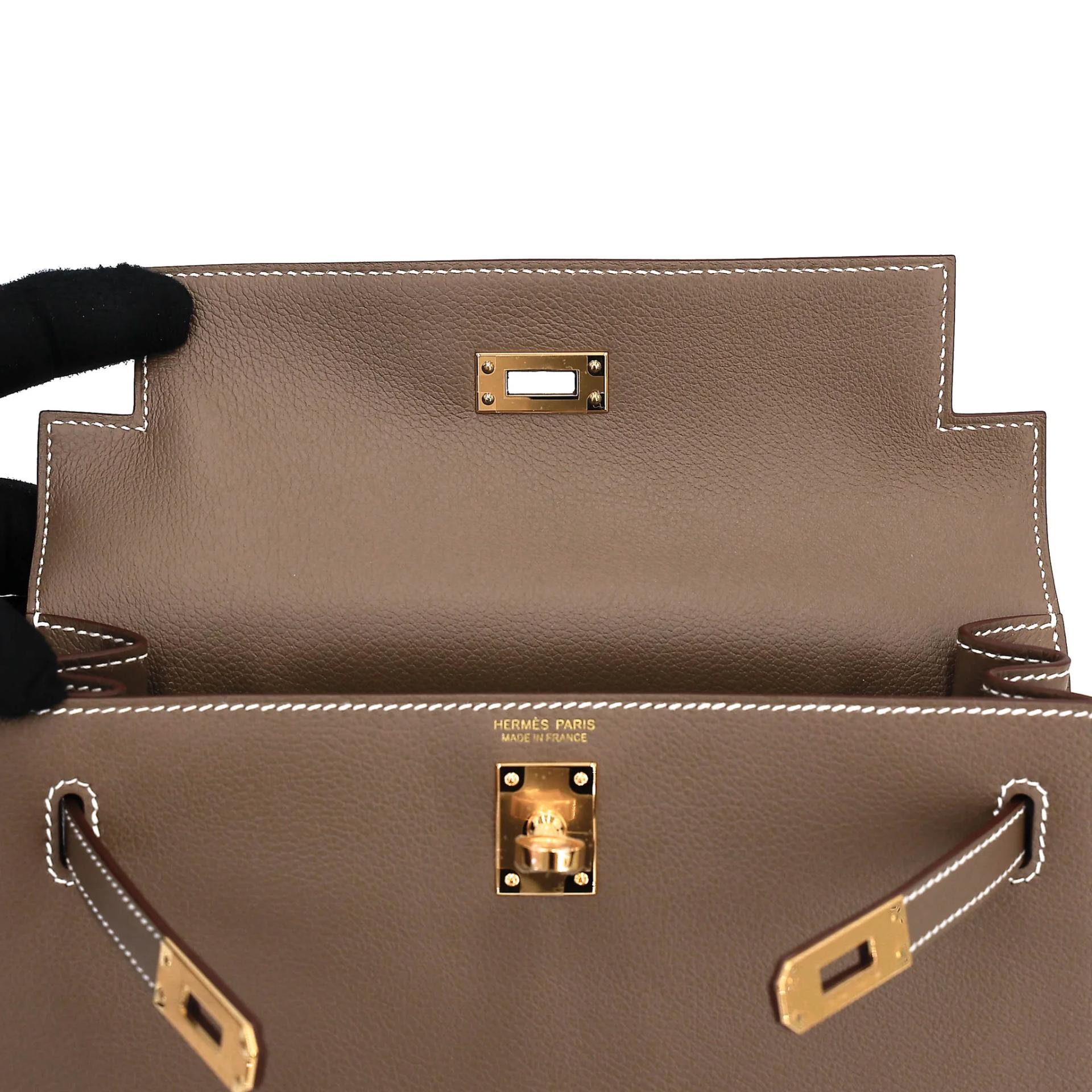 Brand New ( Rank N ) HERMÈS Kelly Danse Etoupe (18) Evercolor Gold hardware G (2026) - 11