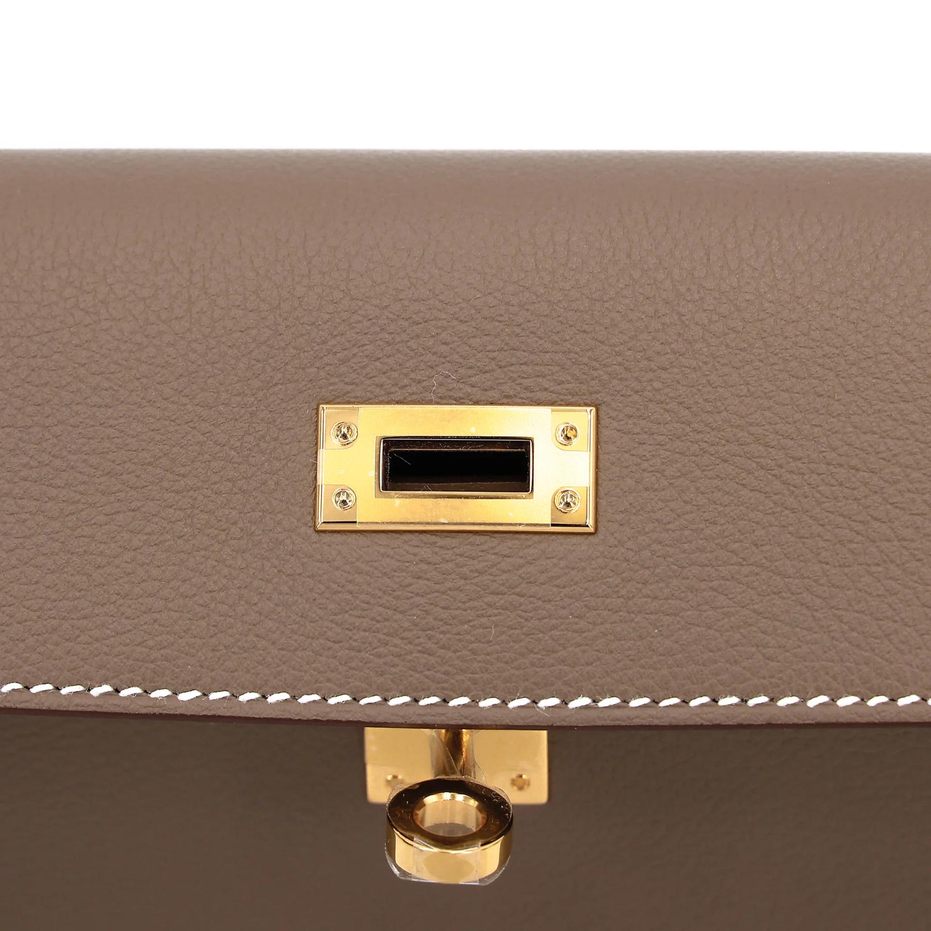 Brand New ( Rank N ) HERMÈS Kelly Danse Etoupe (18) Evercolor Gold hardware G (2026) - 9