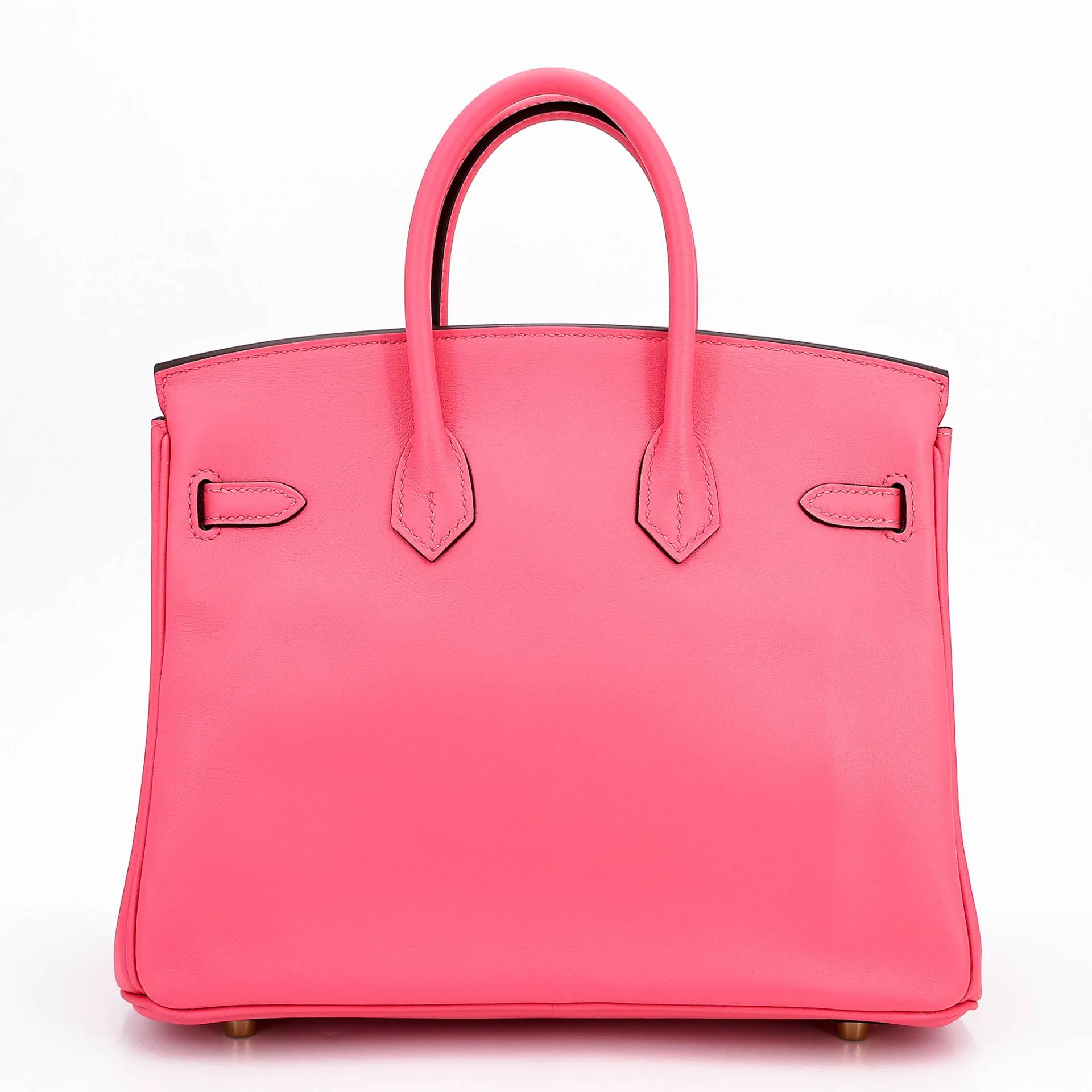 Very Good ( Rank A) HERMÈS Birkin 25 Rose Azalee (8W) Swift Gold hardware A (2017) - 2