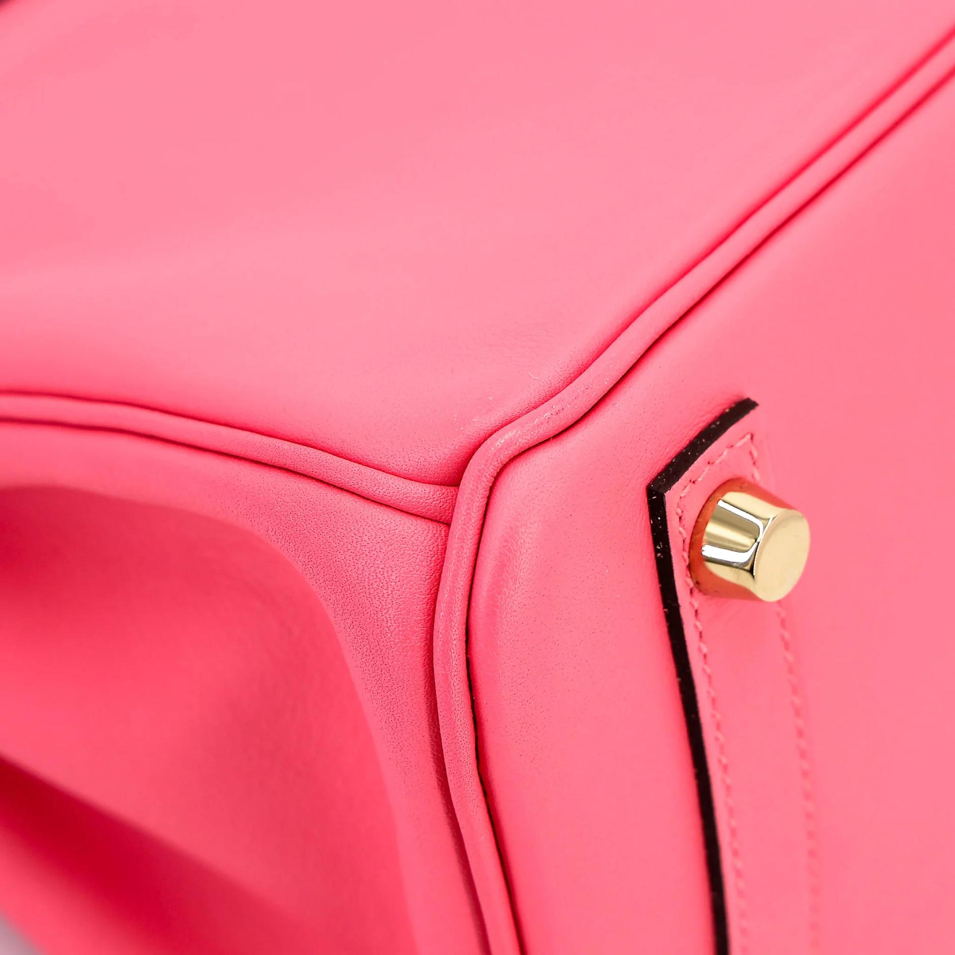Very Good ( Rank A) HERMÈS Birkin 25 Rose Azalee (8W) Swift Gold hardware A (2017) - 11