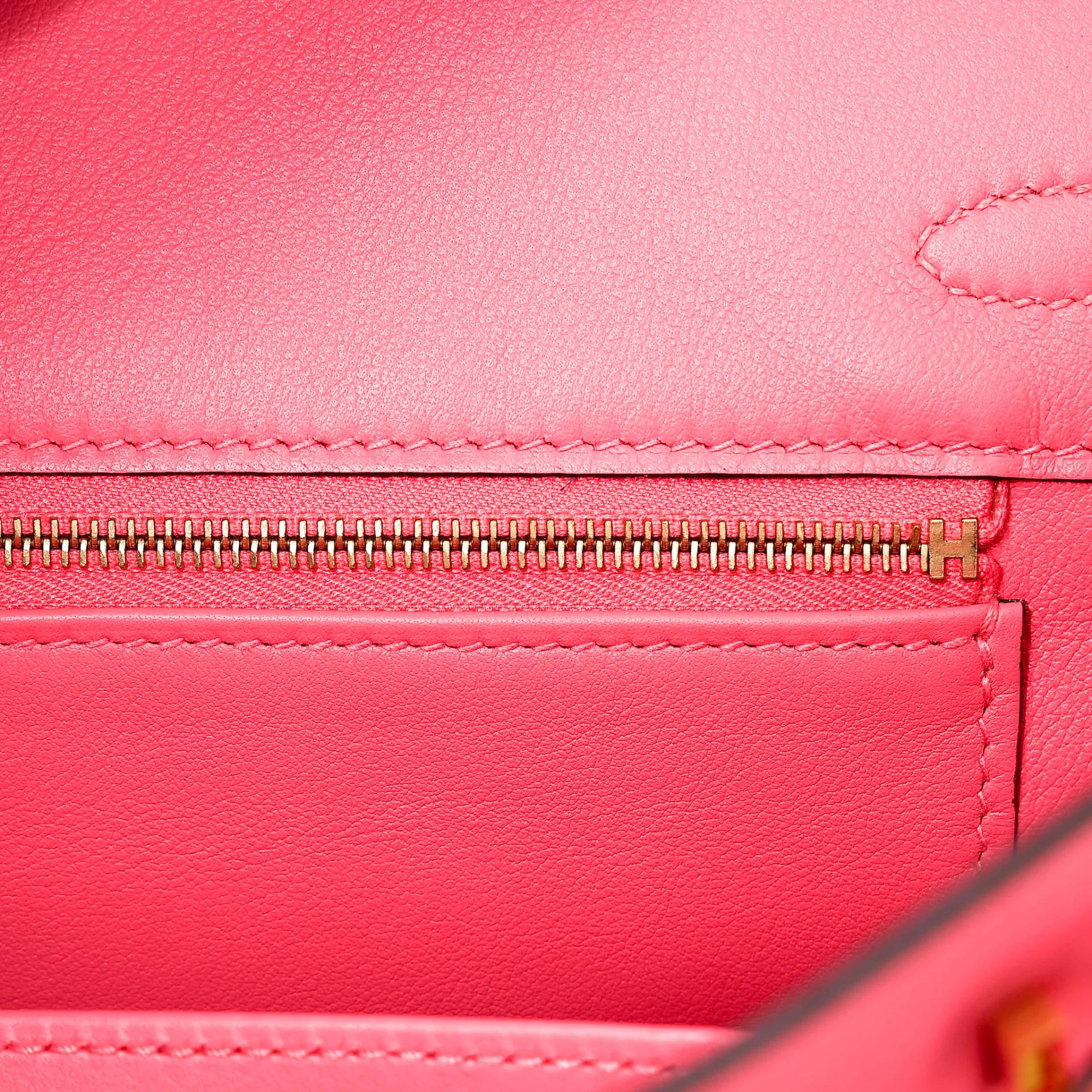 Very Good ( Rank A) HERMÈS Birkin 25 Rose Azalee (8W) Swift Gold hardware A (2017) - 19